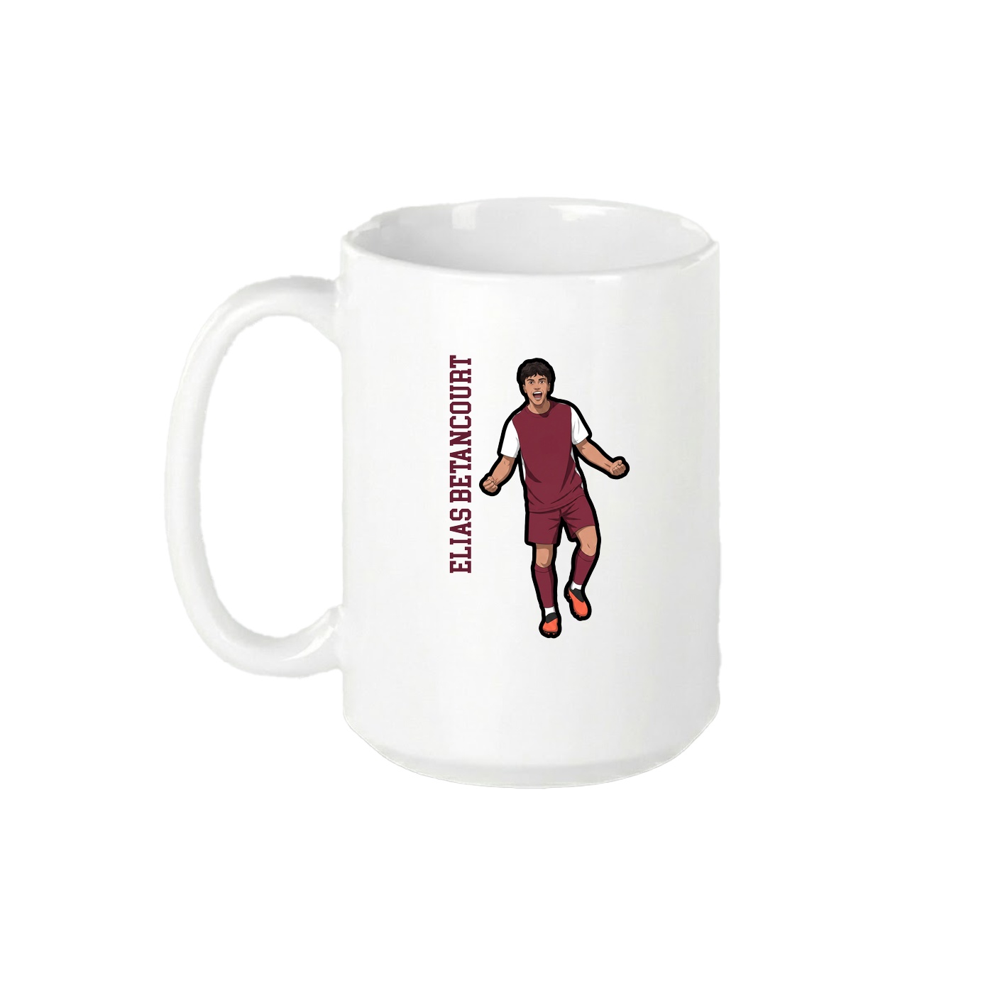 15oz Coffee Mug — Name Vertical in White