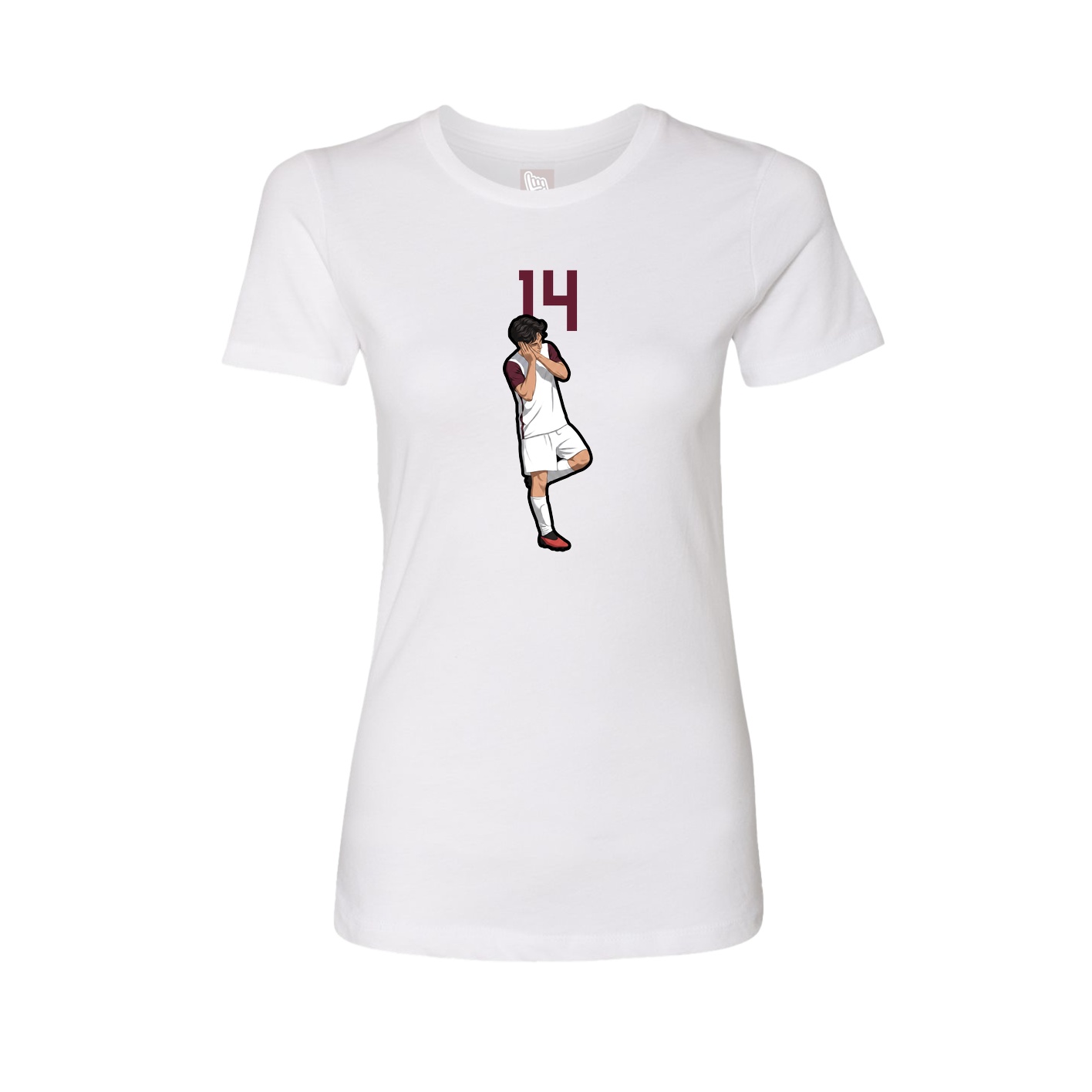 Fitted Women's Tee — Number Top in White