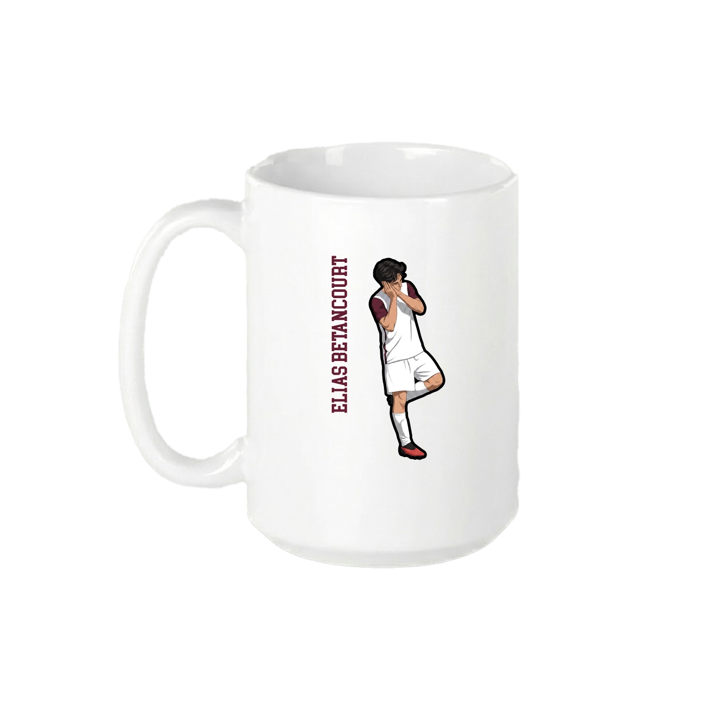 15oz Coffee Mug — Name Vertical in White