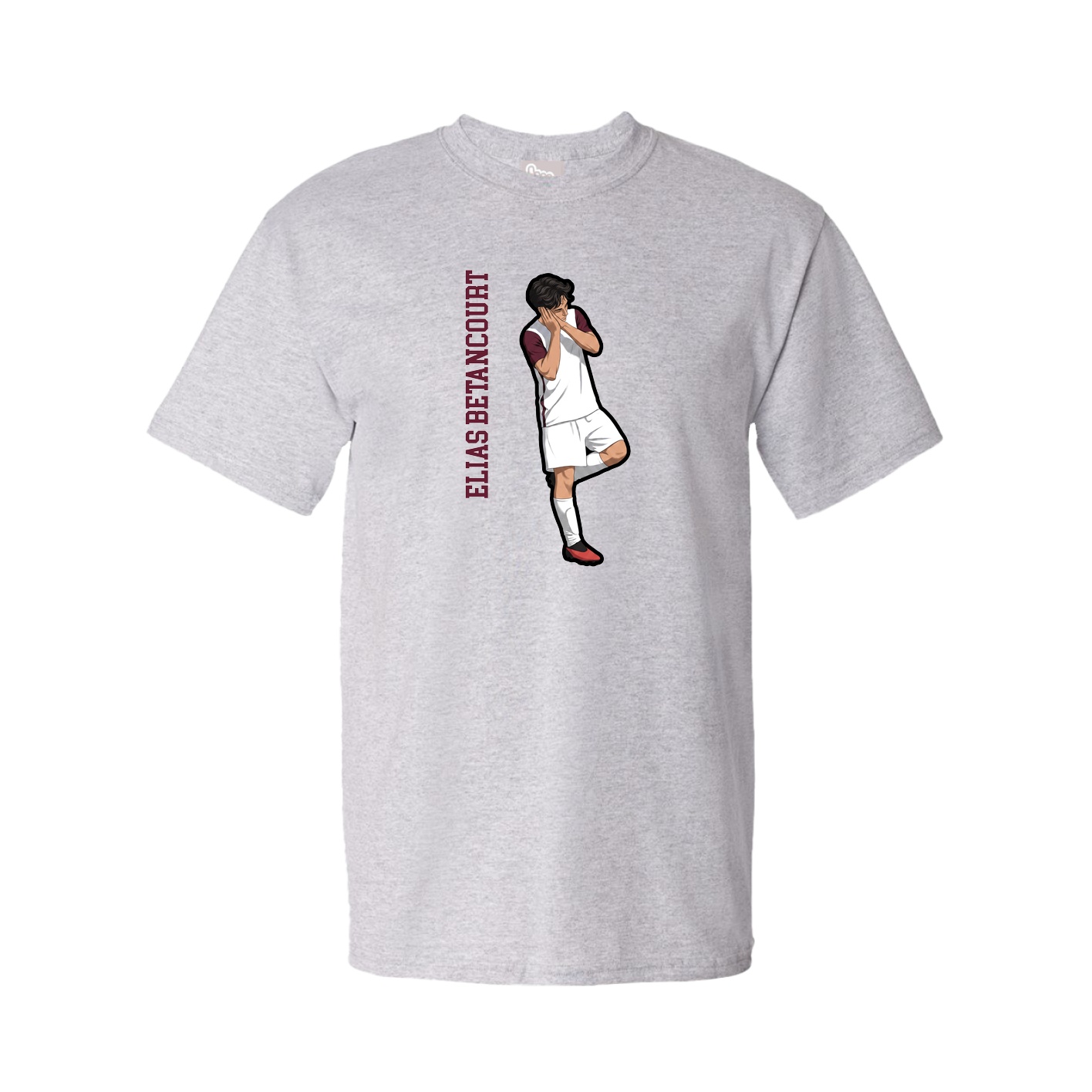 Youth Tee — Name Vertical in Grey