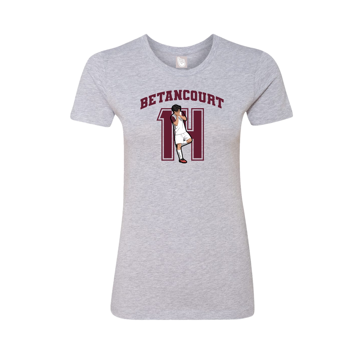 Fitted Women's Tee — Number in Grey