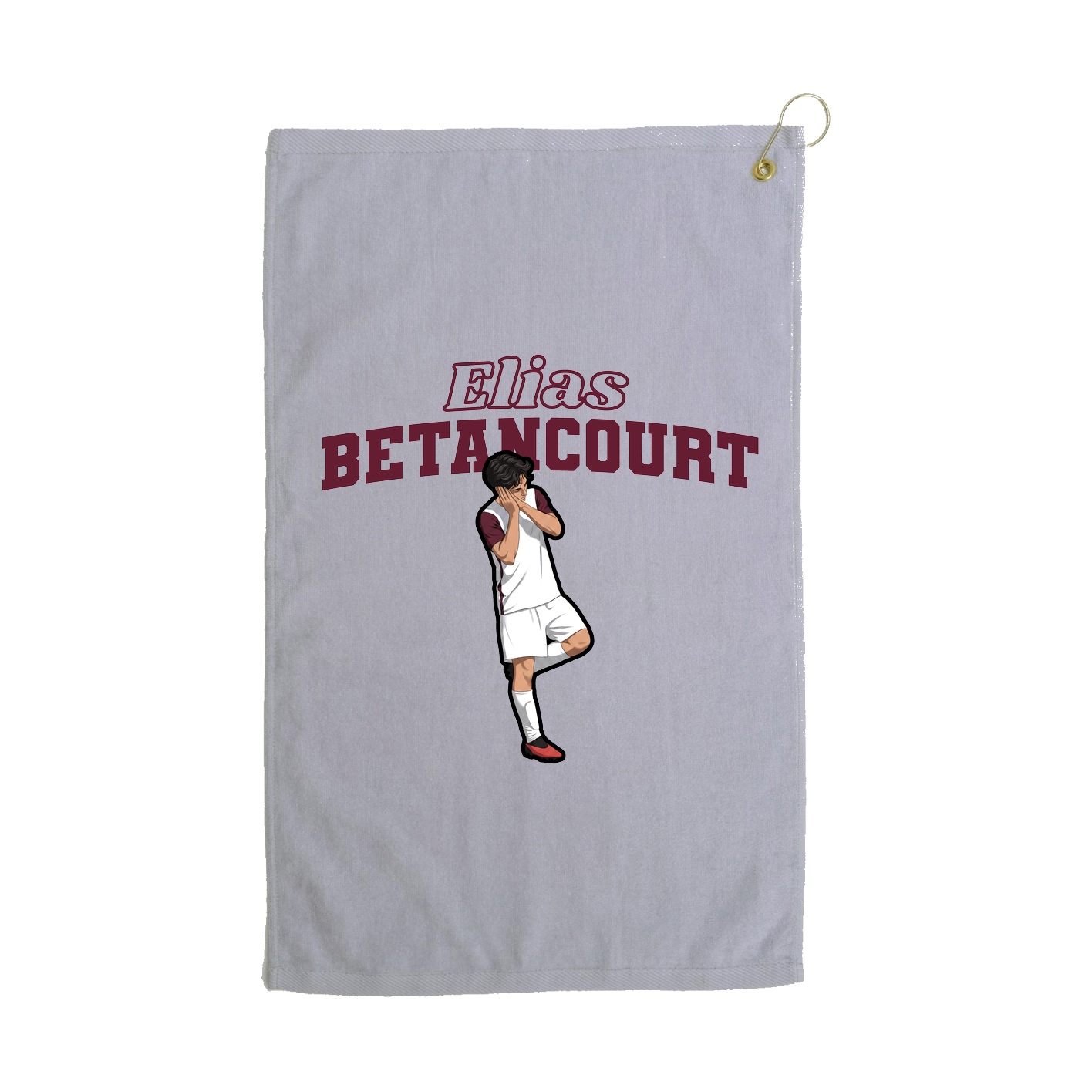 Golf Towel — Name Arch in Grey