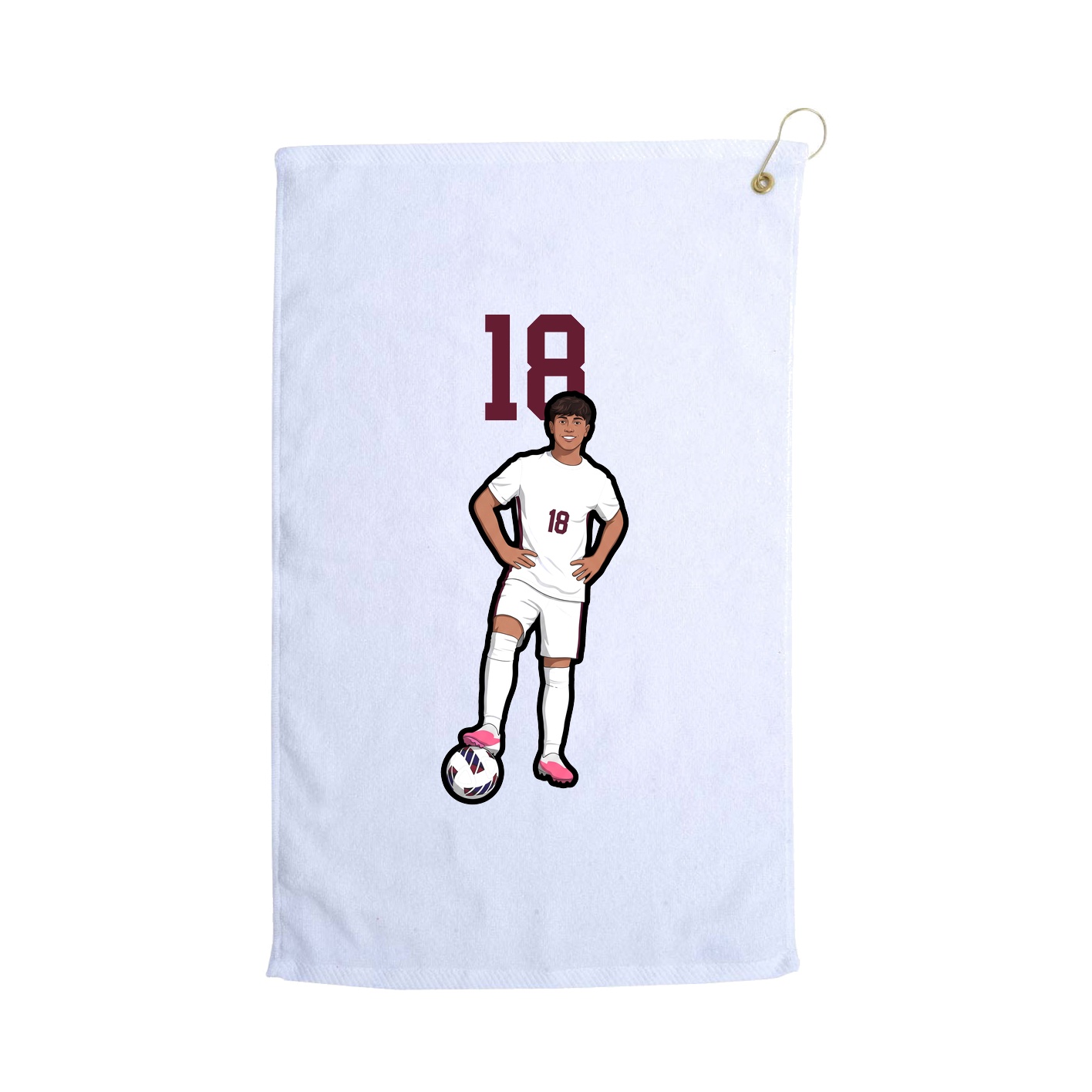Golf Towel — Number Top in White