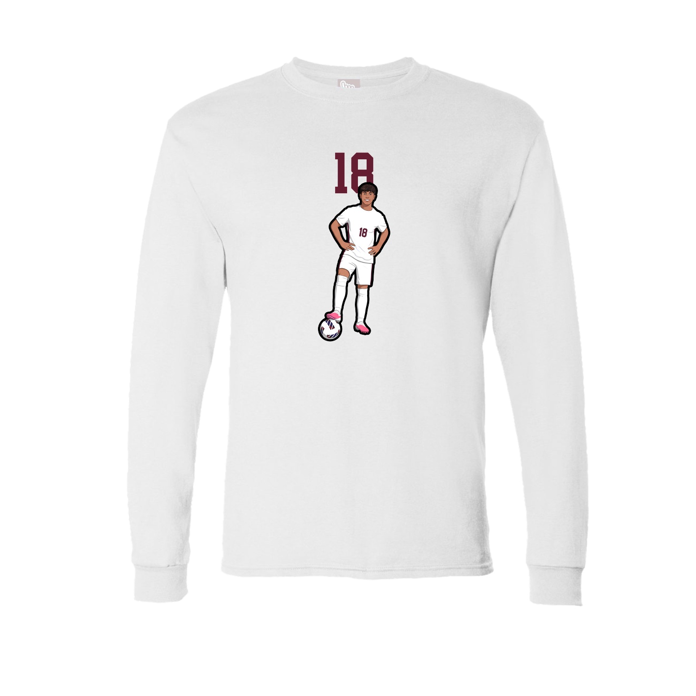 Long Sleeve Tee — Number Top in White