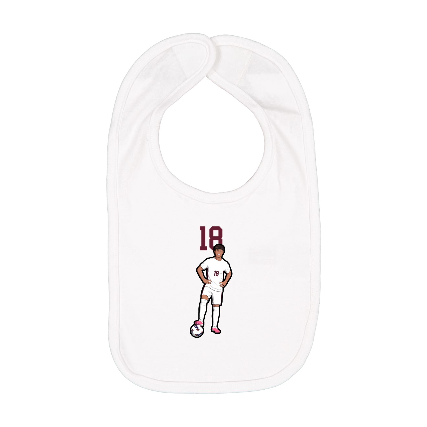 Infant Bib — Number Top in White