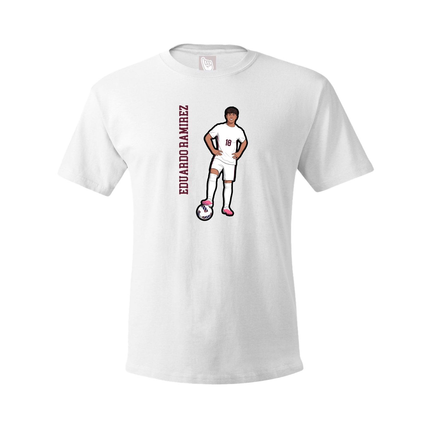 Youth Tee — Name Vertical in White