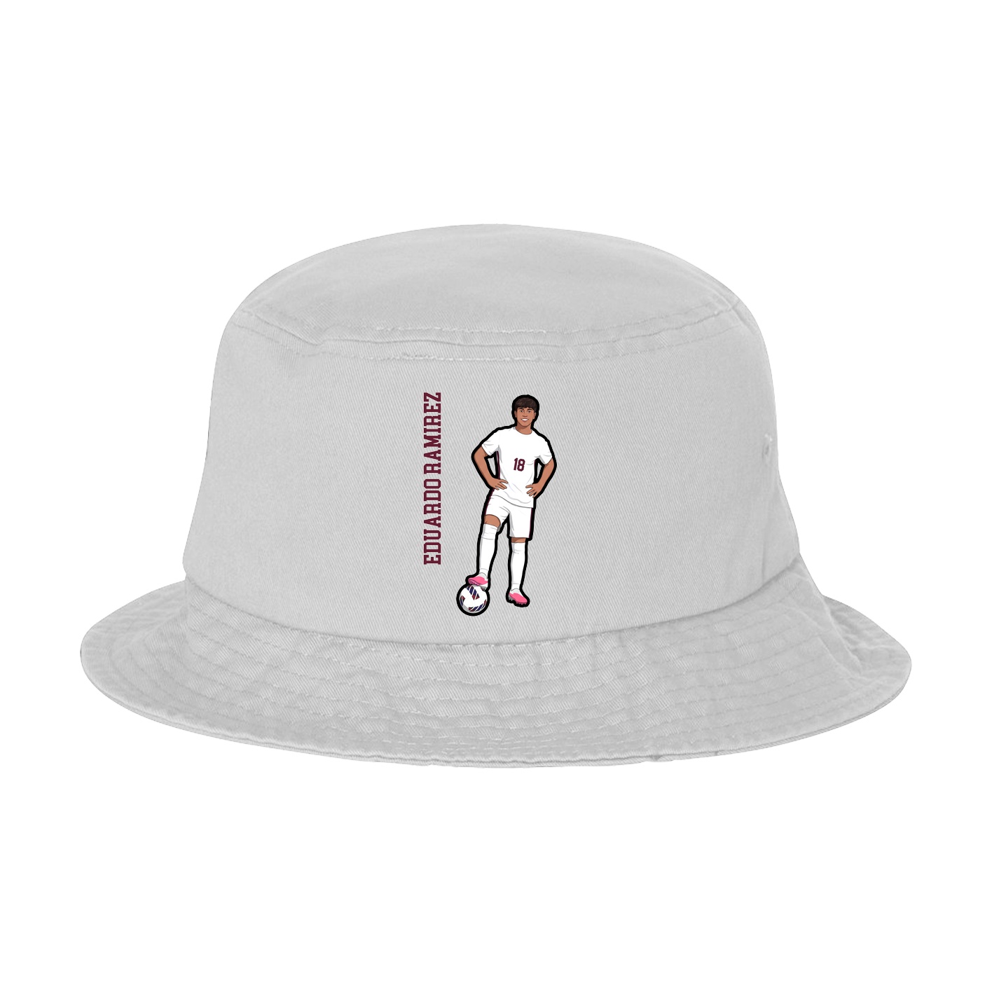 Bucket Cap — Name Vertical in White