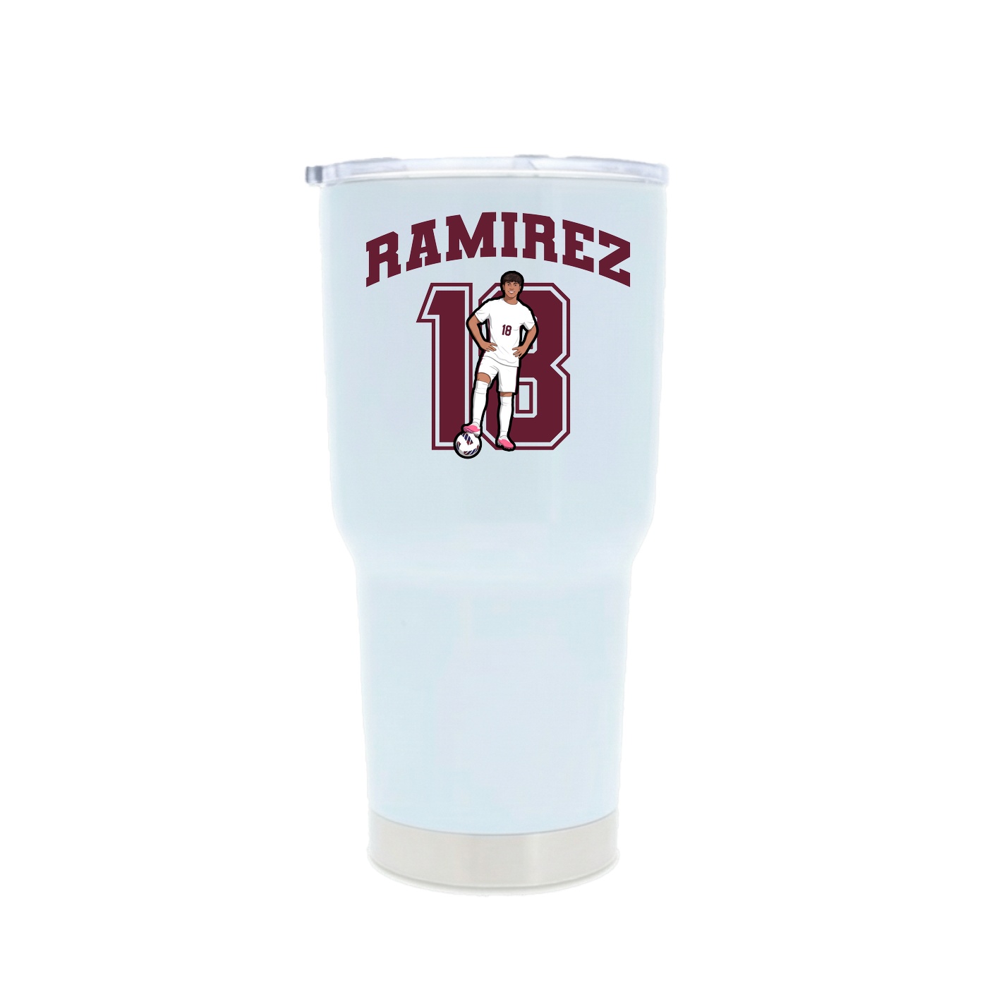 30oz Stainless Steel Tumbler — Number in White