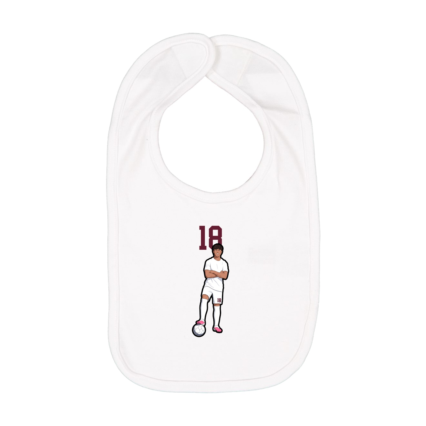 Infant Bib — Number Top in White