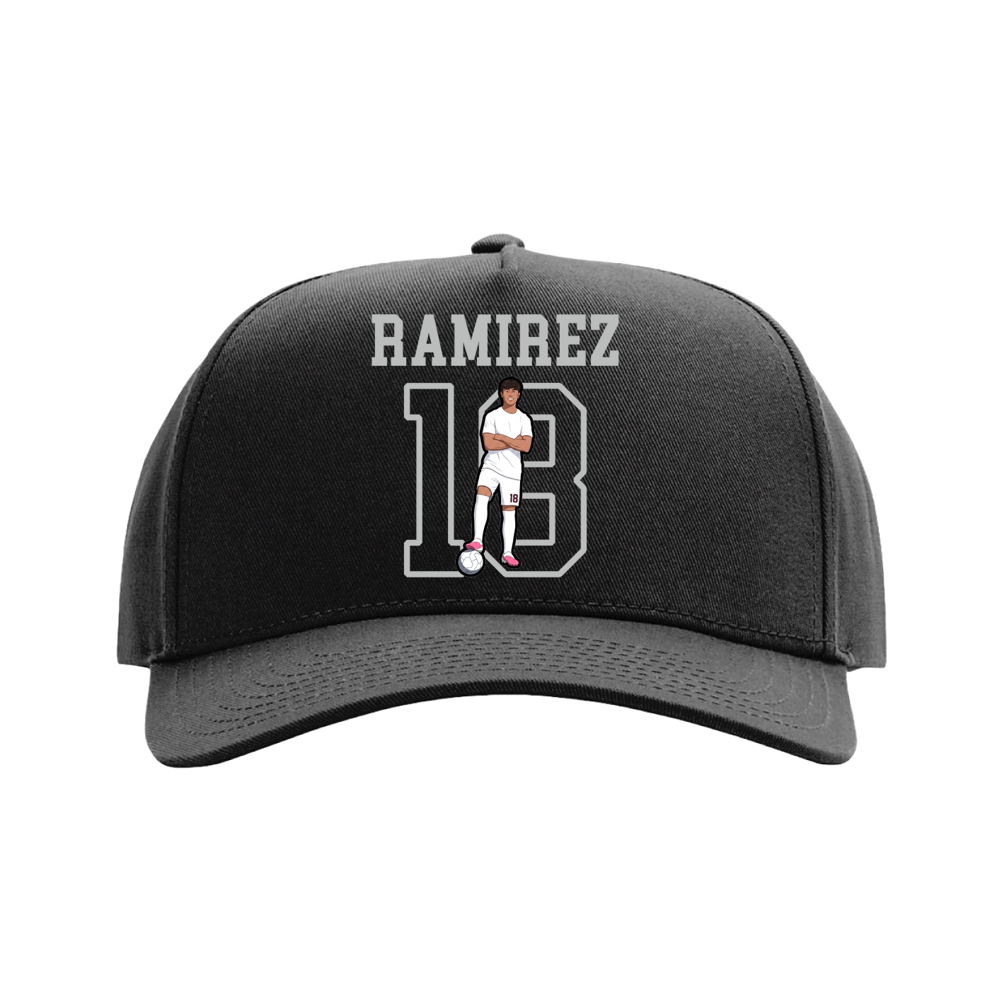 Full Fabric Five-Panel Champ Cap — Shirsey in Black