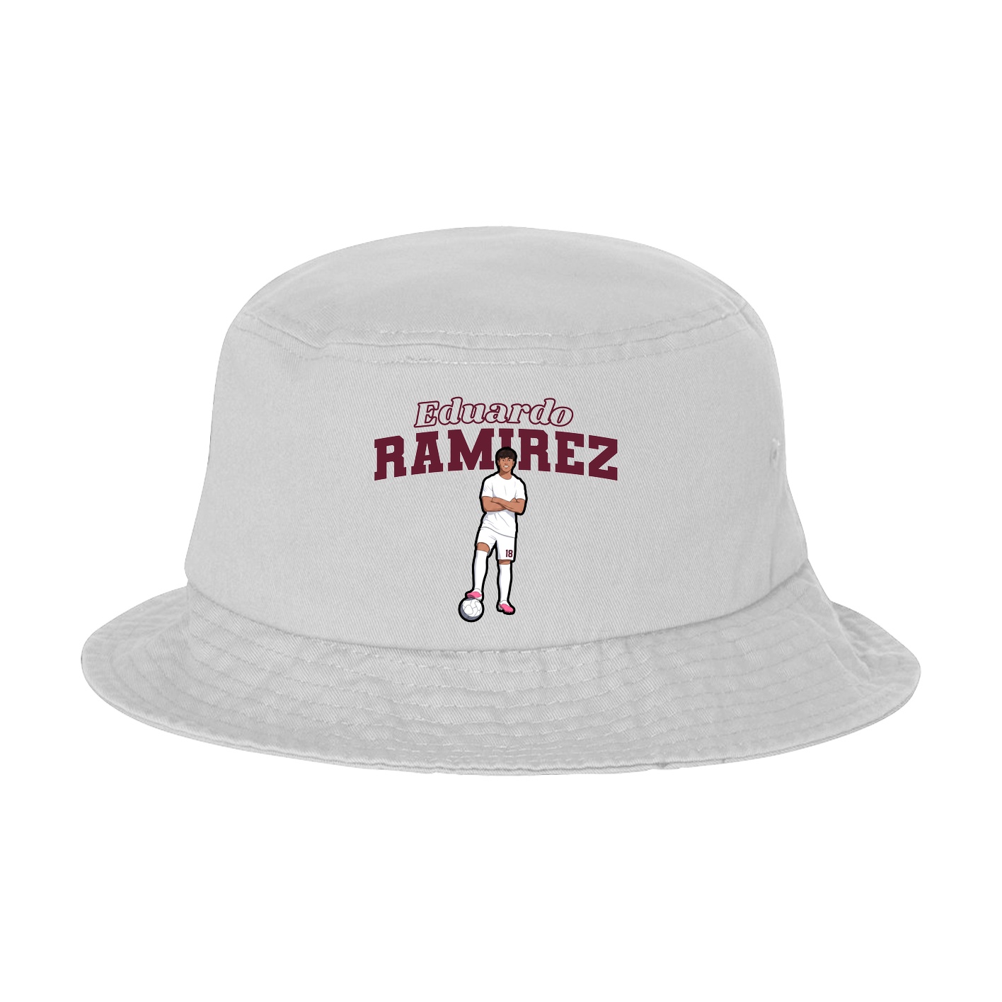 Bucket Cap — Name Arch in White