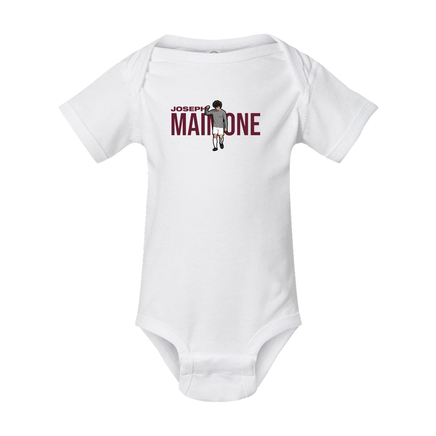 Baby Onesie — Player Name in White