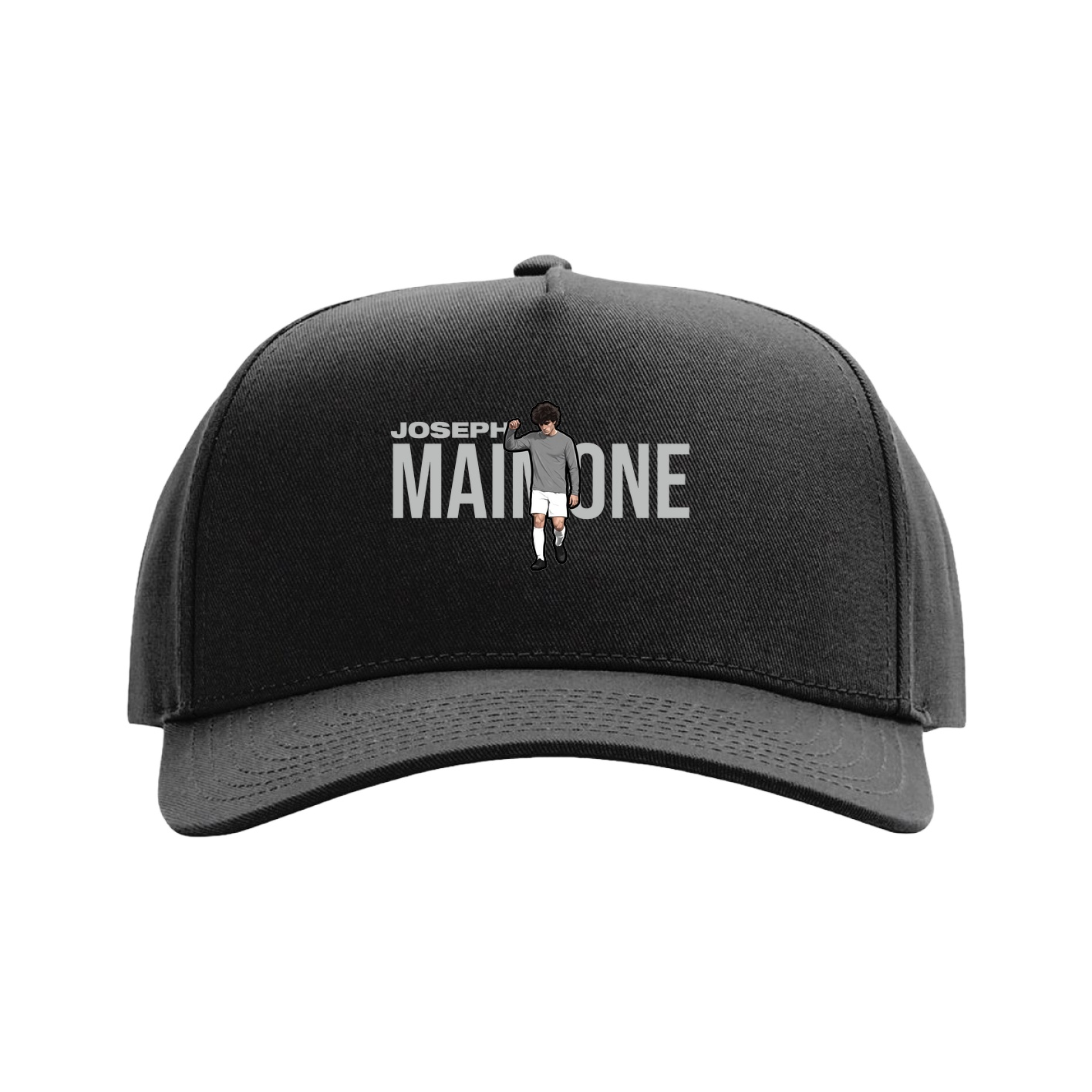 Full Fabric Five-Panel Champ Cap — Player Name in Black