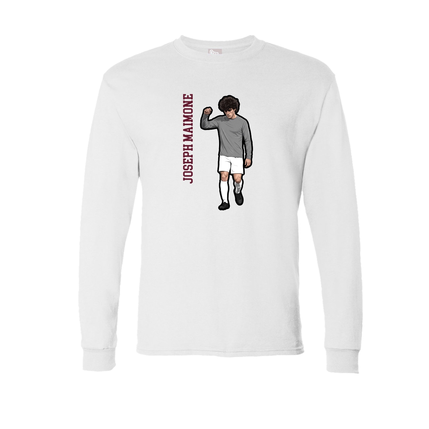 Long Sleeve Tee — Name Vertical in White