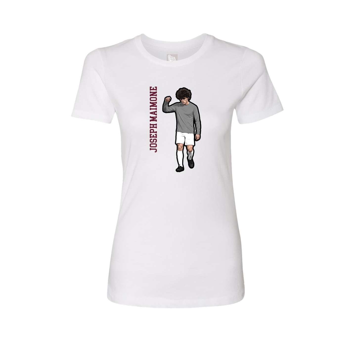 Fitted Women's Tee — Name Vertical in White