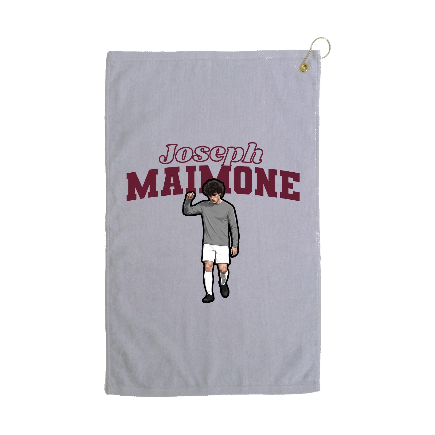 Golf Towel — Name Arch in Grey