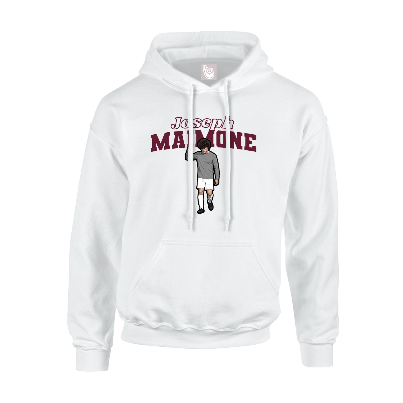 Youth Hoodie — Name Arch in White