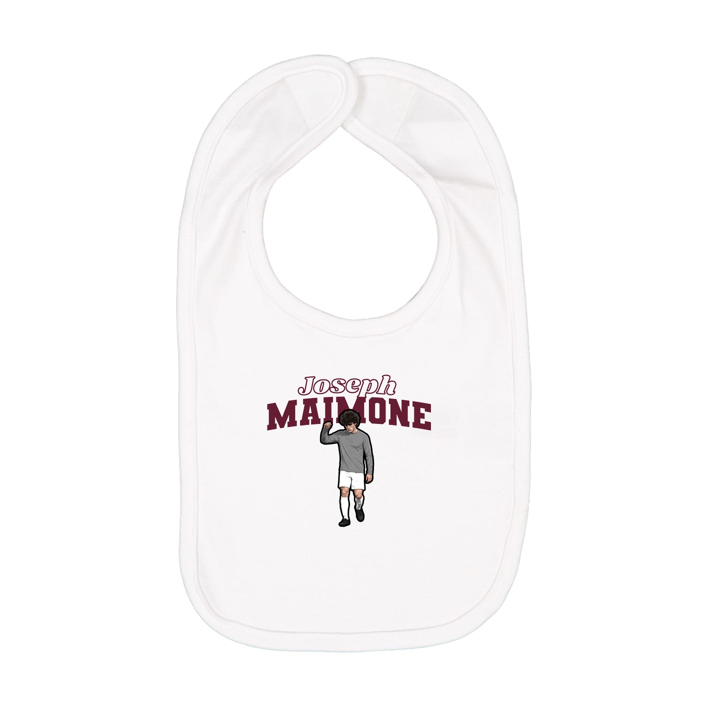 Infant Bib — Name Arch in White