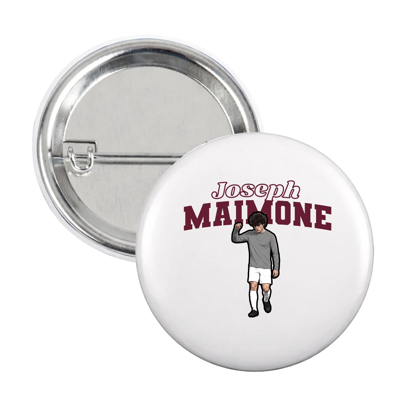 Game Day Button — Name Arch in White