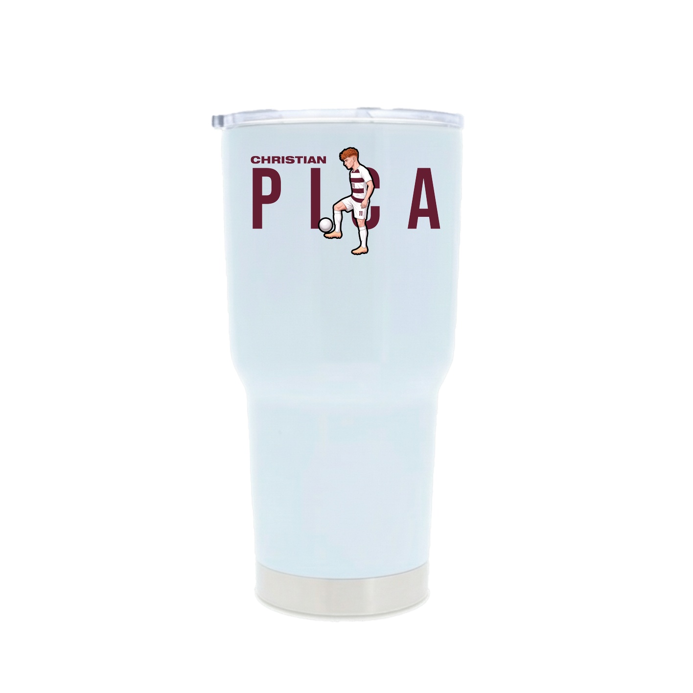 30oz Stainless Steel Tumbler — Player Name in White