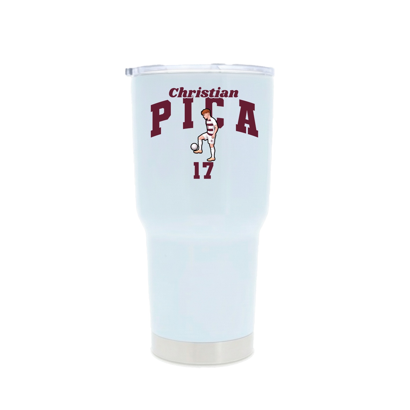 30oz Stainless Steel Tumbler — Signature Arch in White