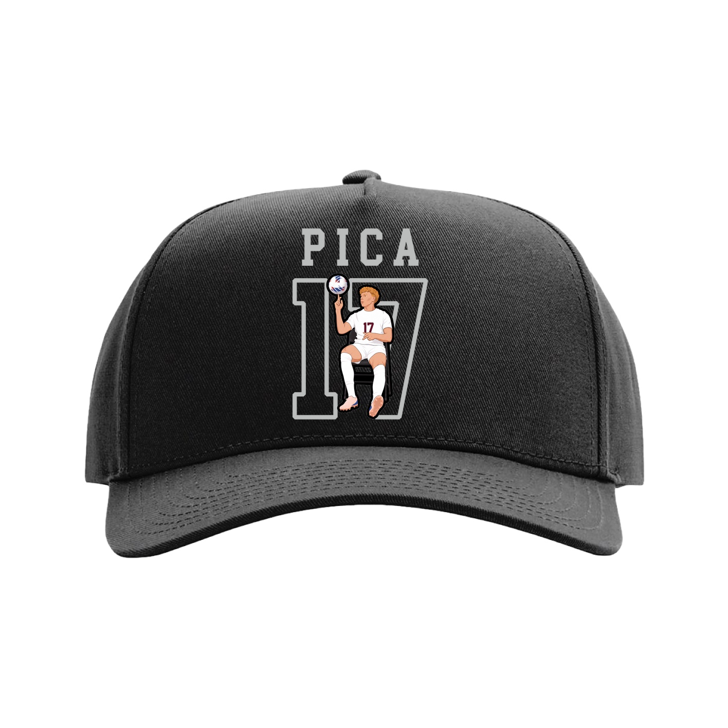 Full Fabric Five-Panel Champ Cap — Shirsey in Black