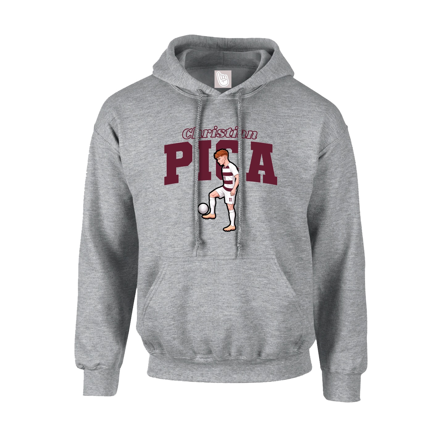 Youth Hoodie — Name Arch in Grey