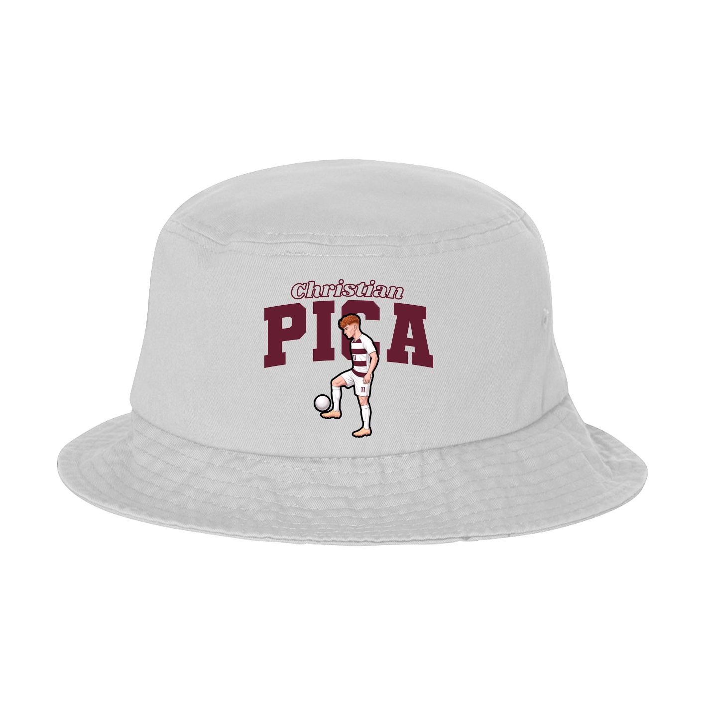 Bucket Cap — Name Arch in White