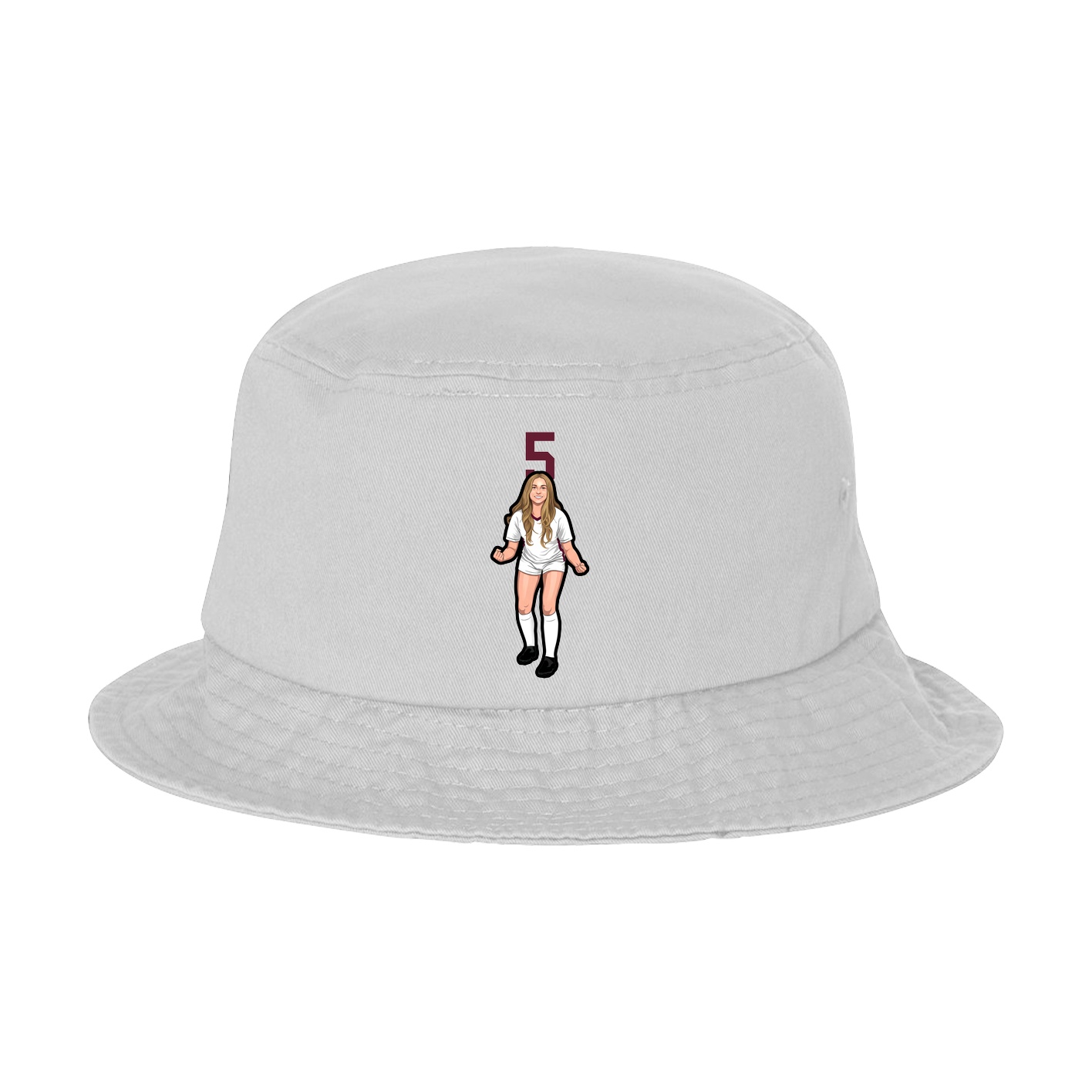Bucket Cap — Number Top in White