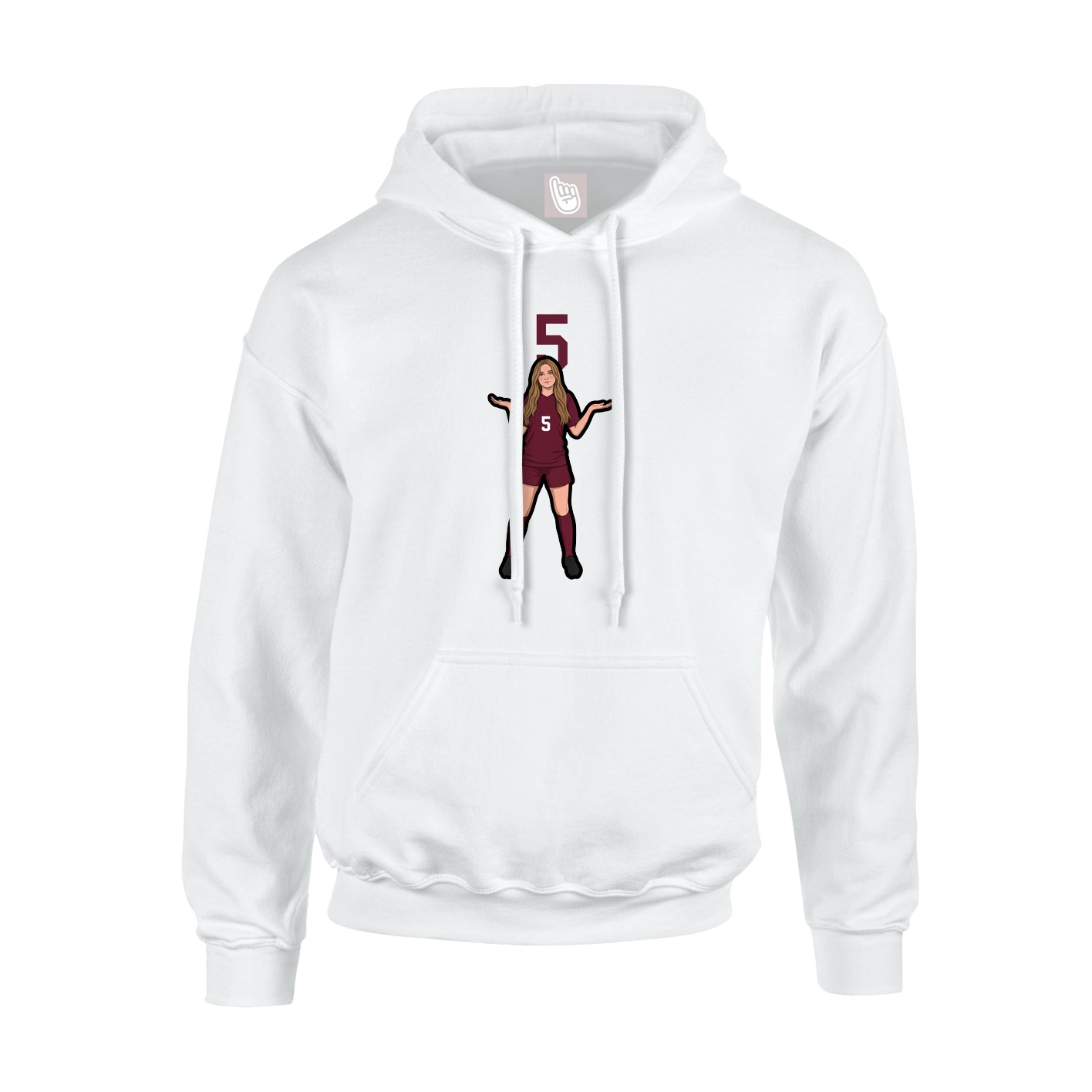 Hoodie — Number Top in White