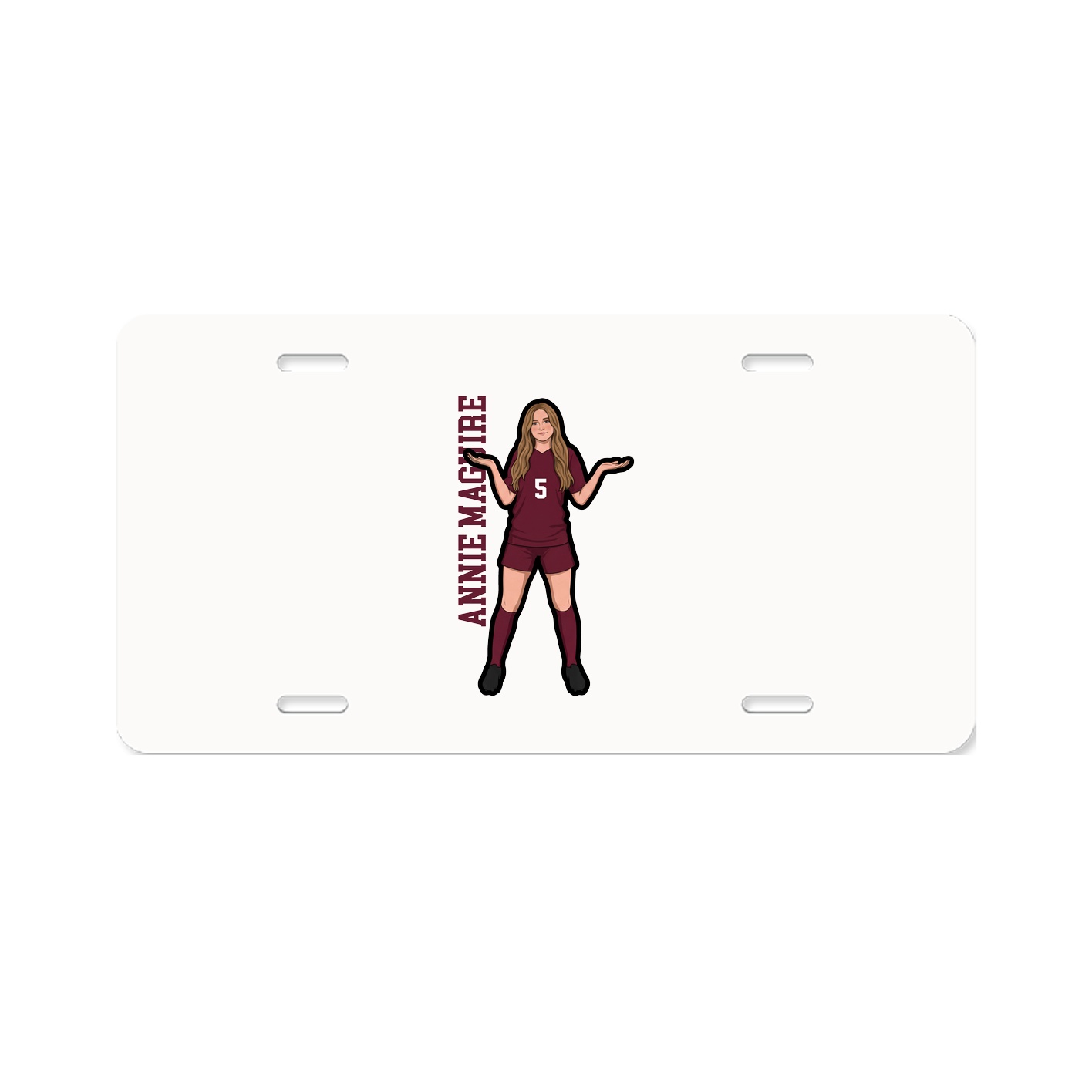 License Plate — Name Vertical in Classic