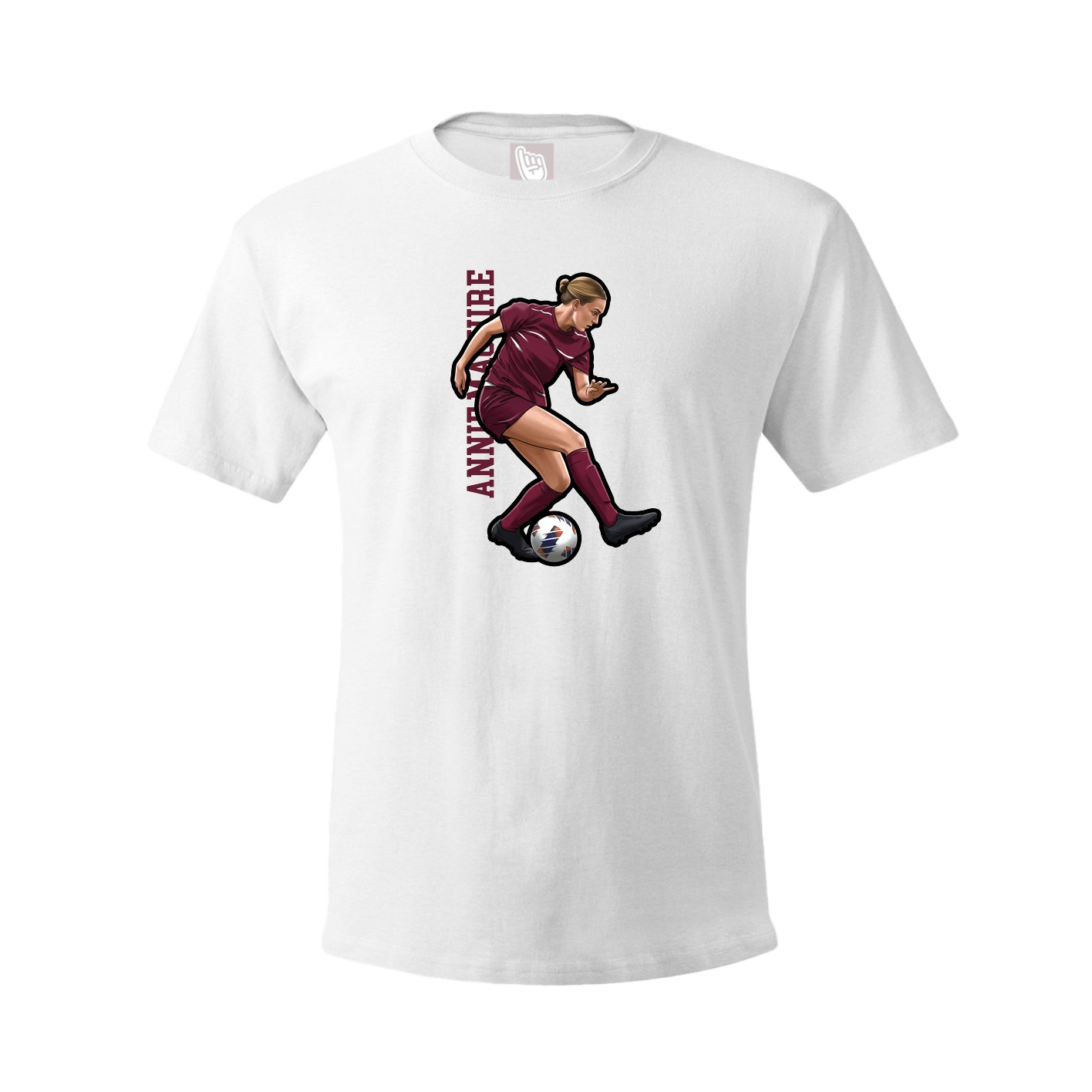 Youth Tee — Name Vertical in White