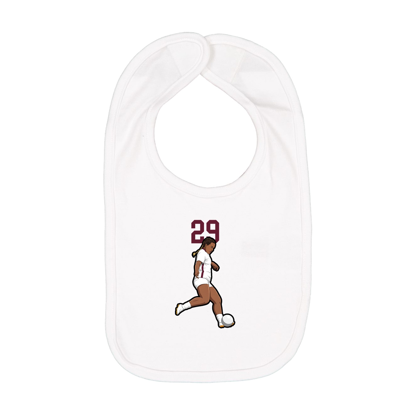 Infant Bib — Number Top in White