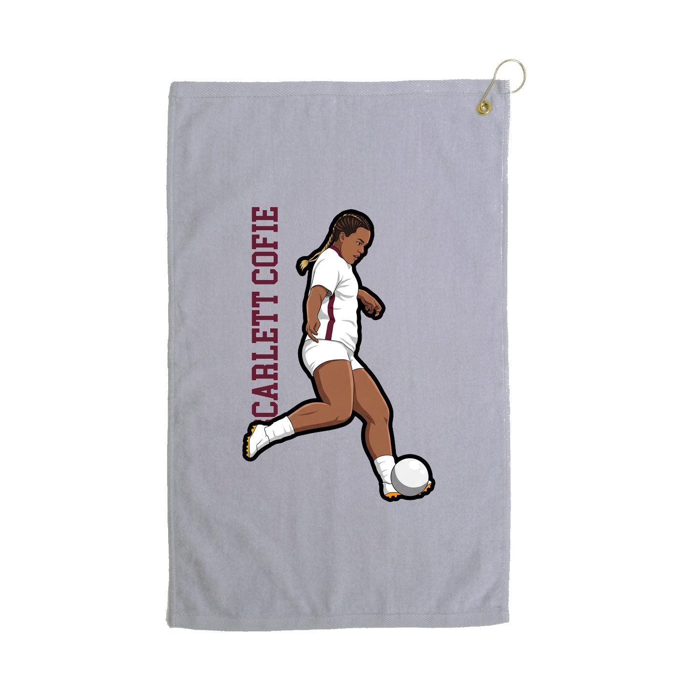 Golf Towel — Name Vertical in Grey