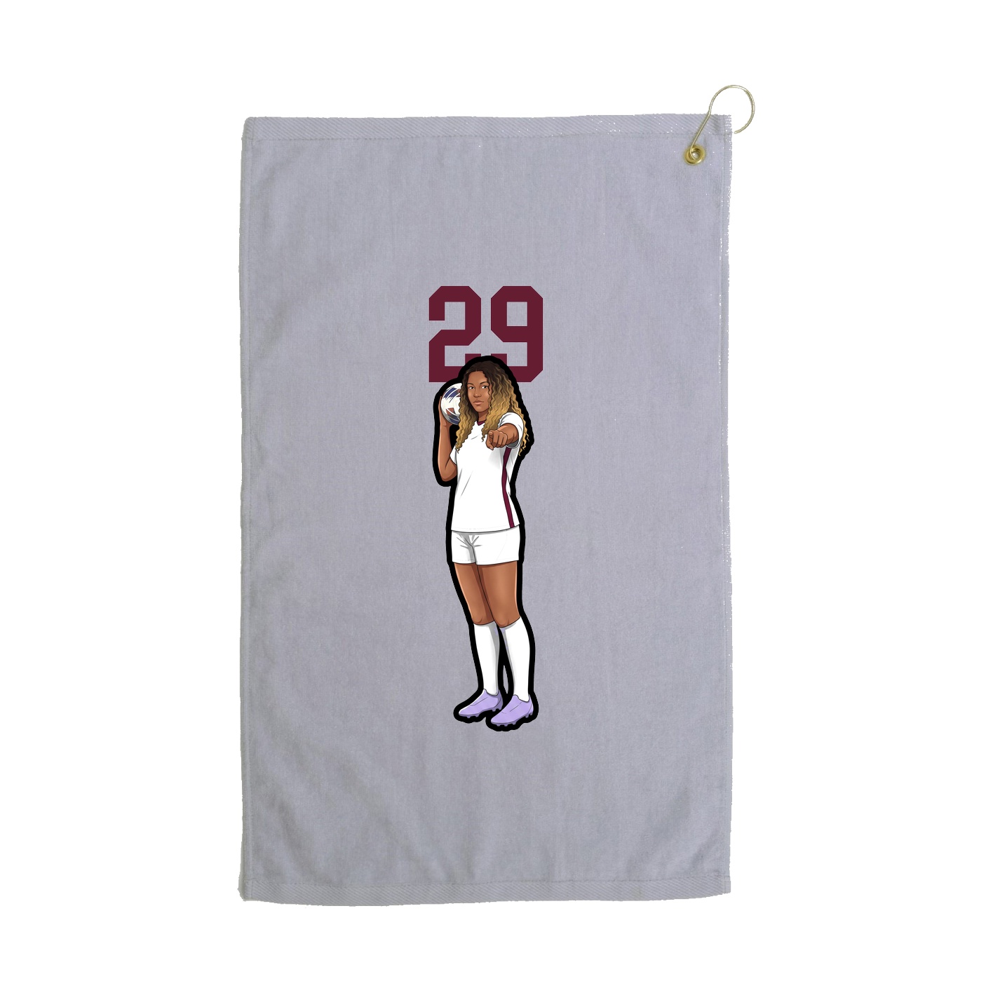 Golf Towel — Number Top in Grey