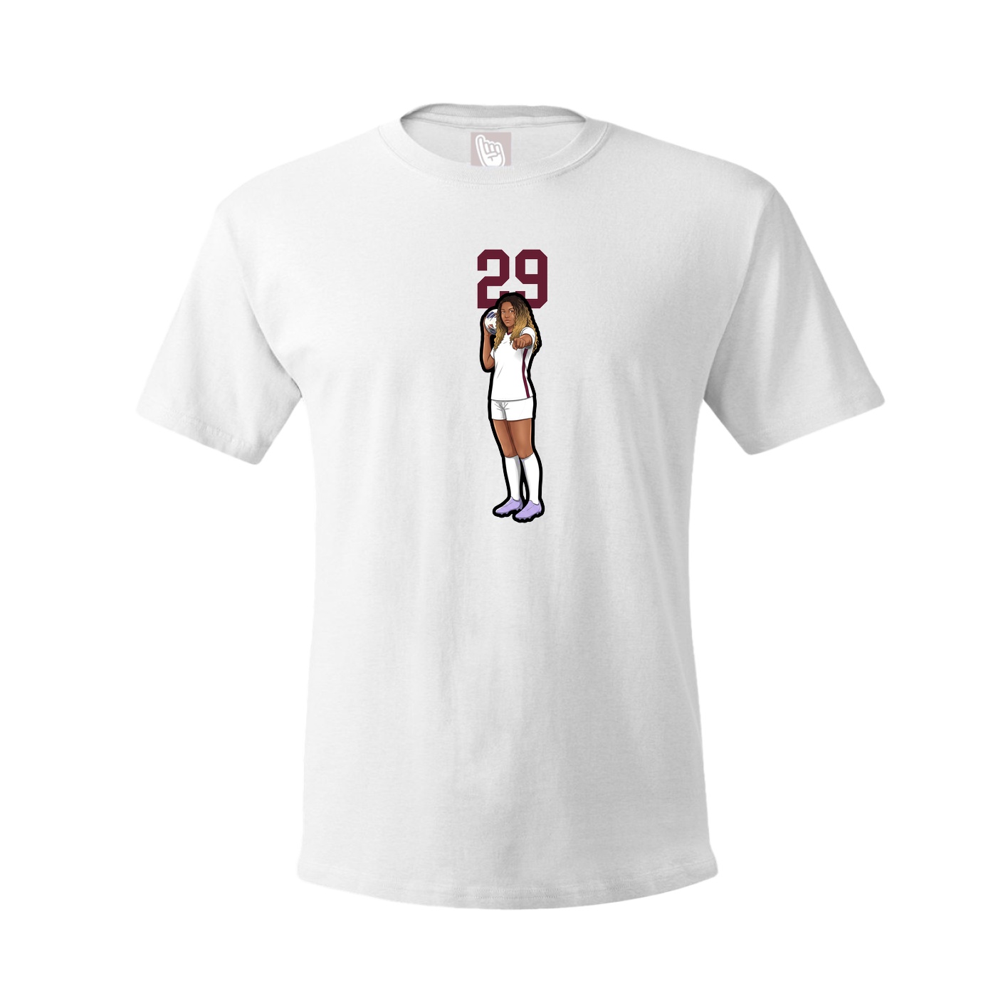 Youth Tee — Number Top in White