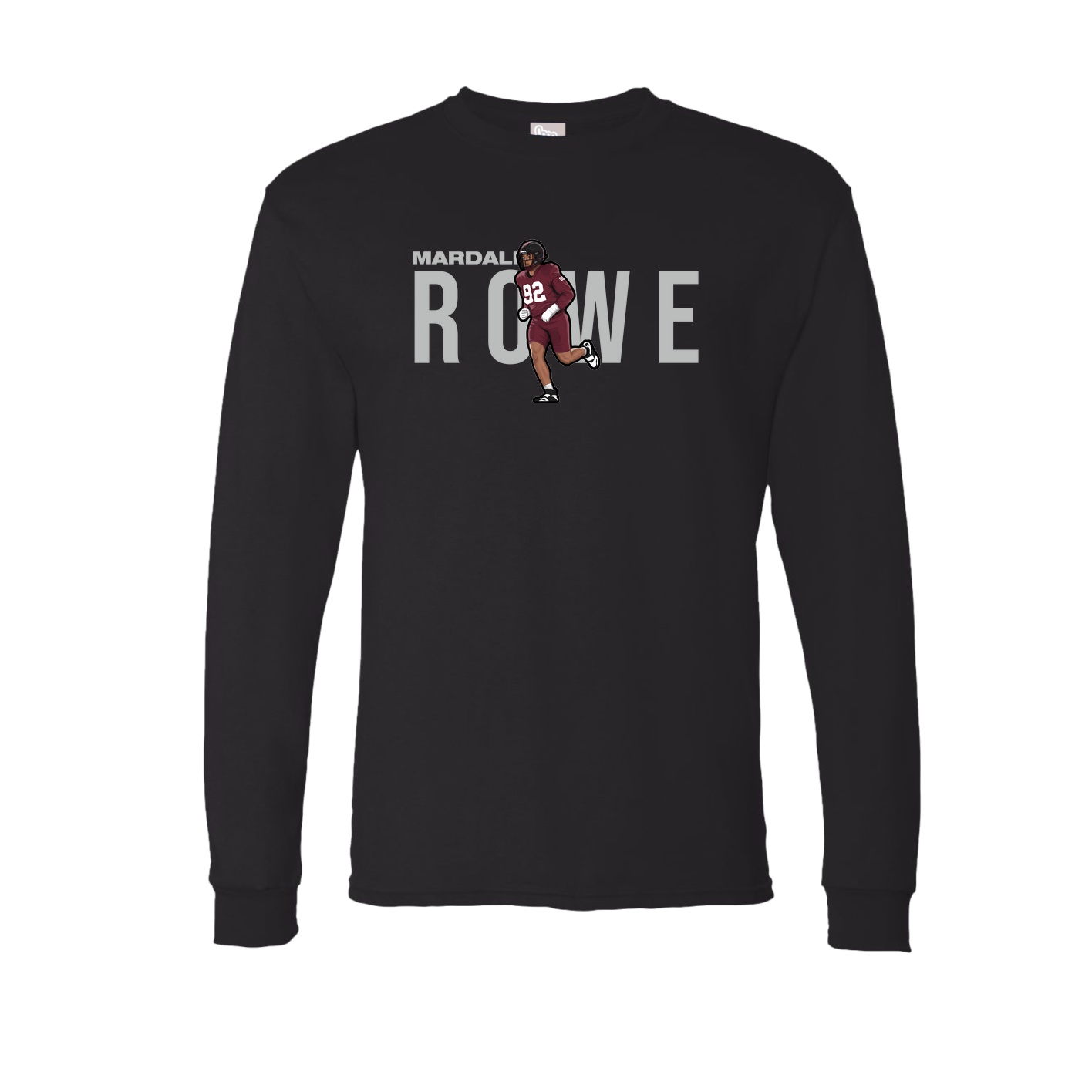 Long Sleeve Tee — Player Name in Black