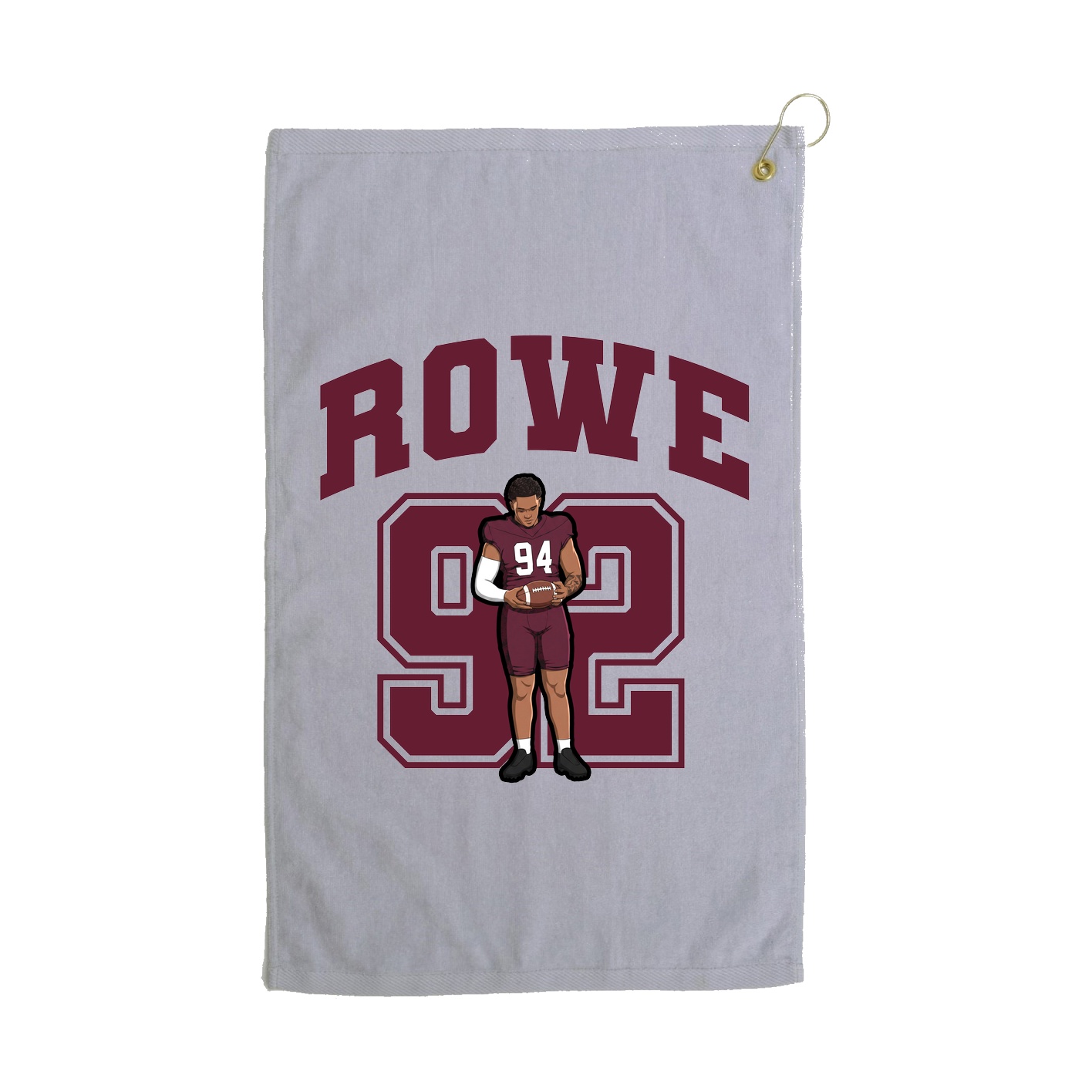 Golf Towel — Number in Grey