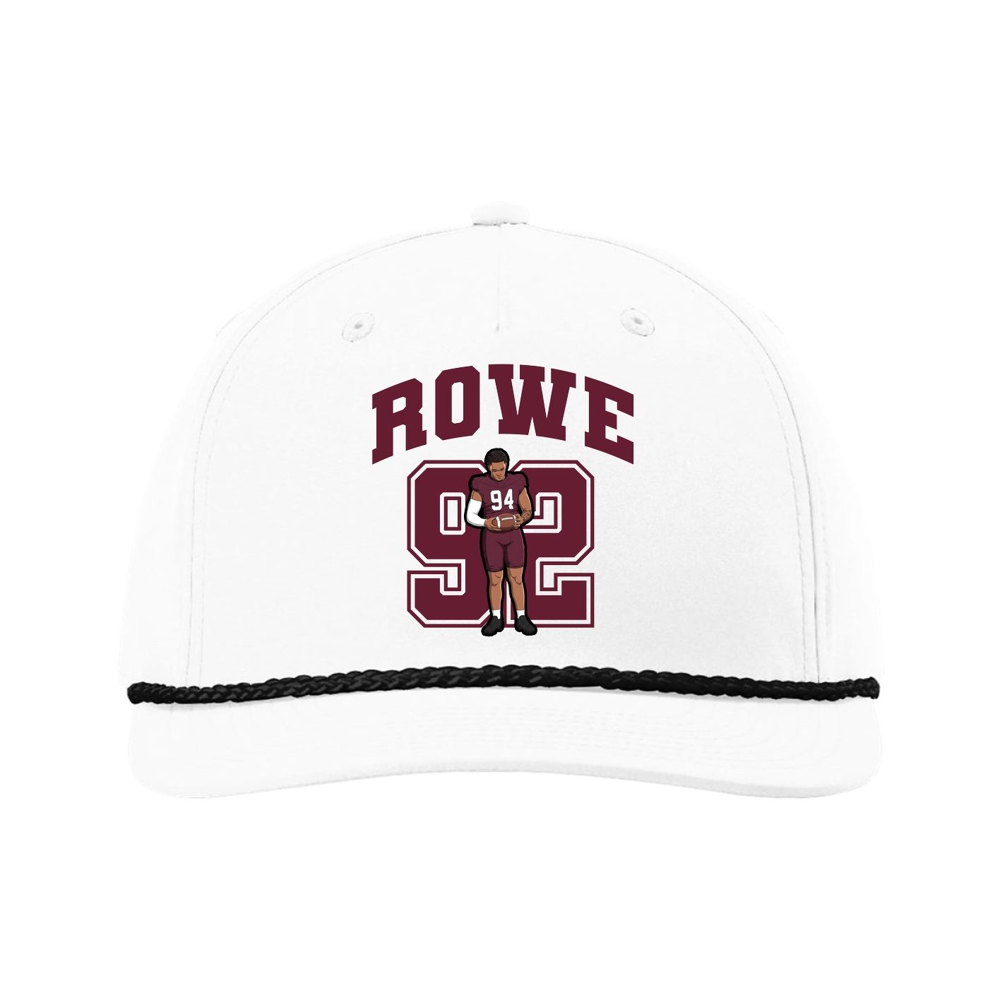 Five-Panel Classic Rope Cap — Number in White