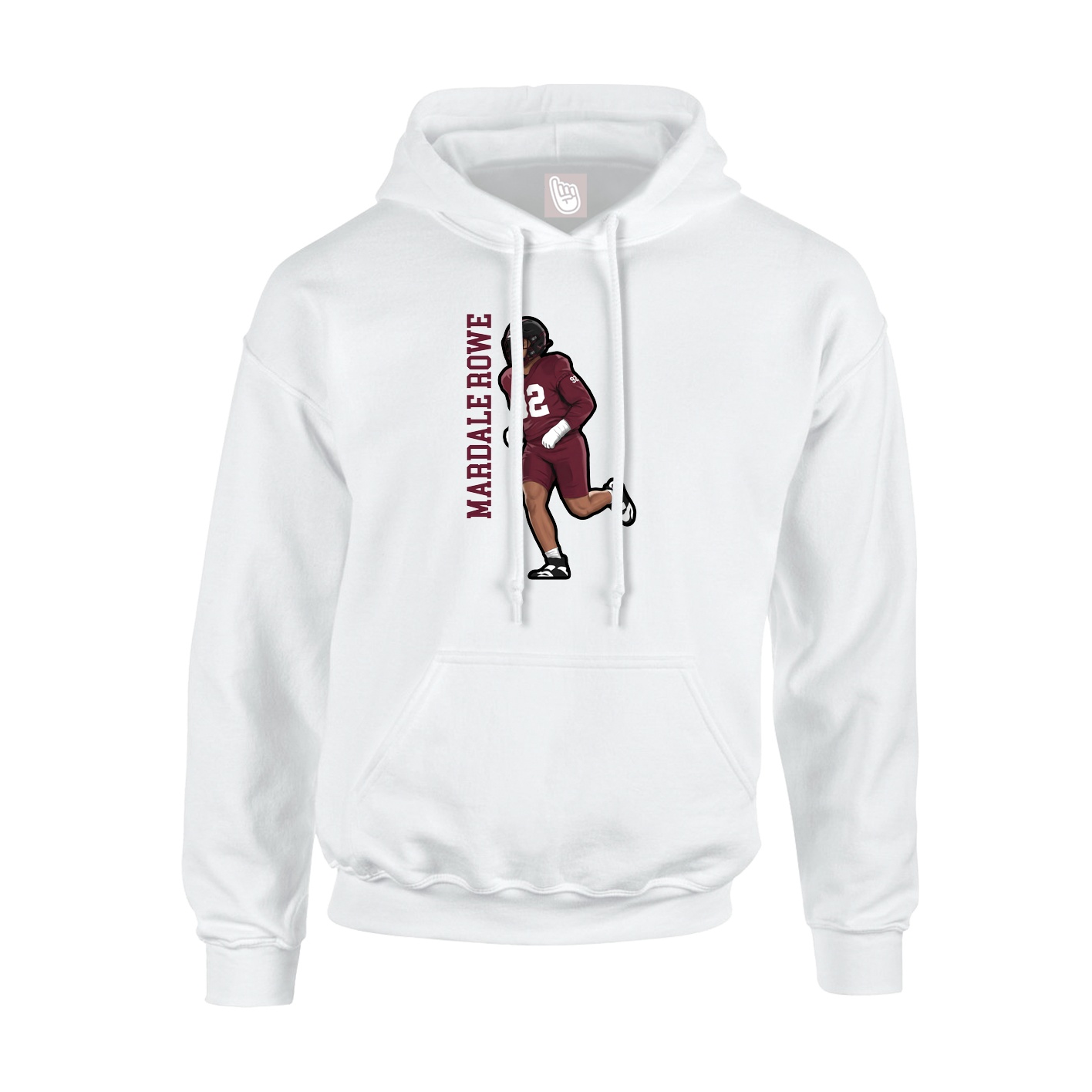 Youth Hoodie — Name Vertical in White