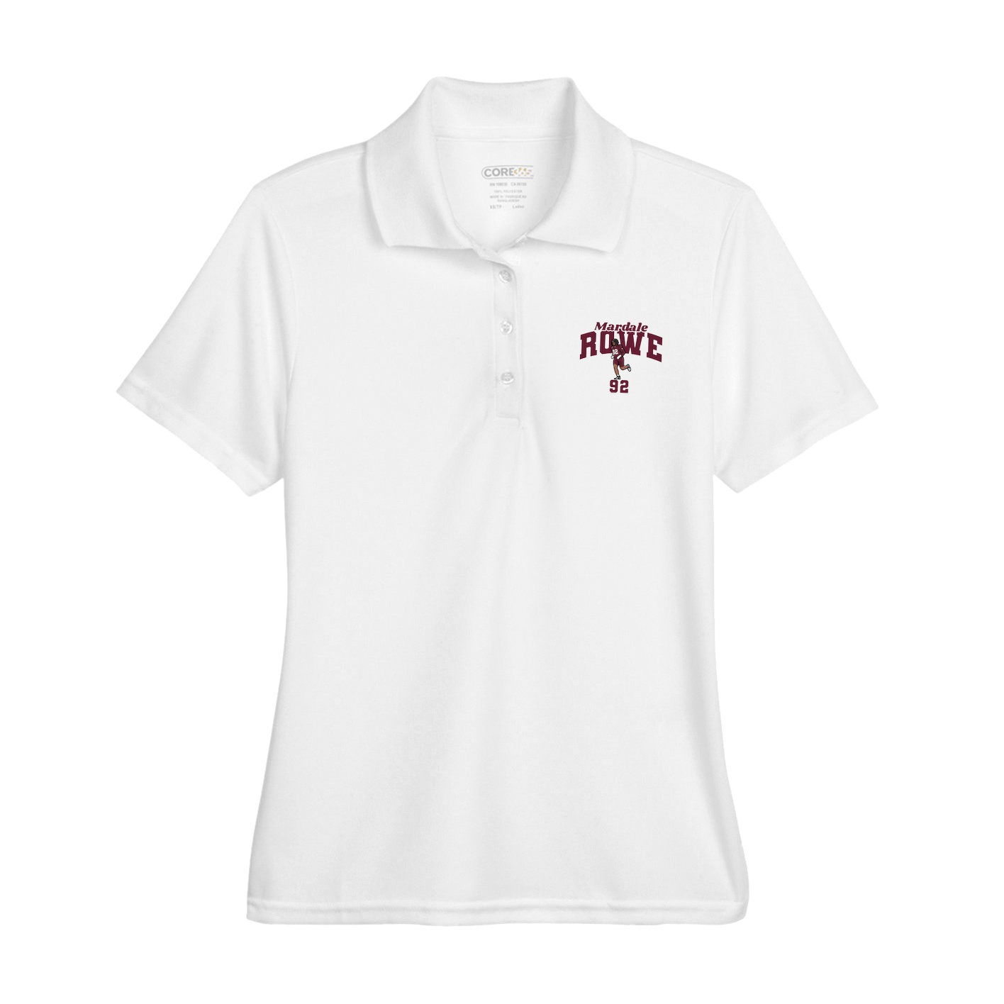 Womens Performance Polo — Signature Arch in White