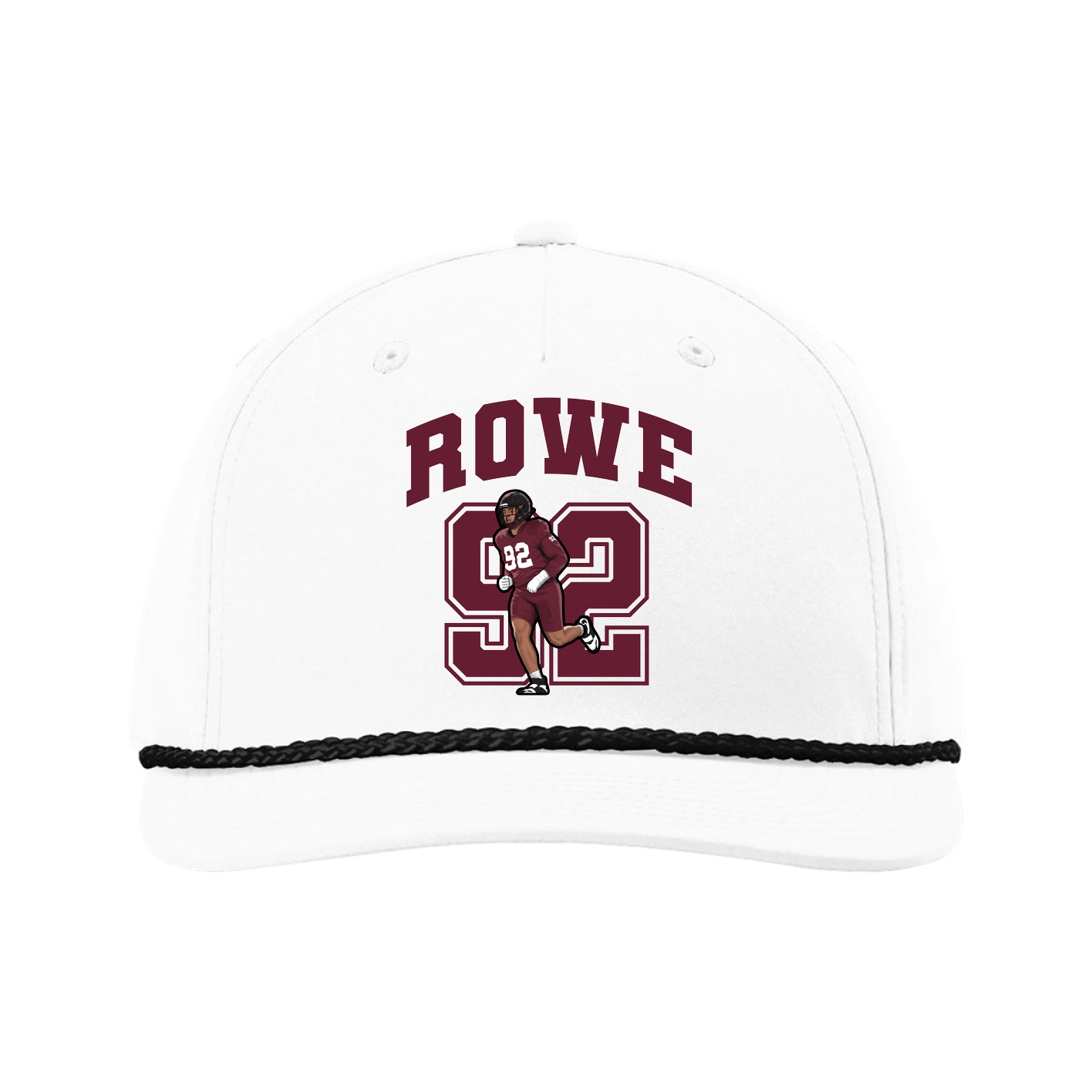Five-Panel Classic Rope Cap — Number in White