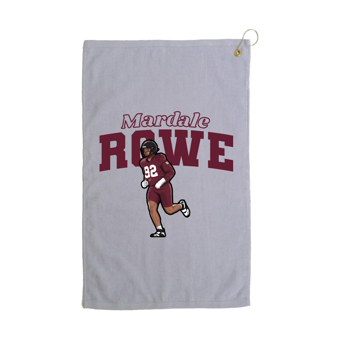 Golf Towel — Name Arch in Grey