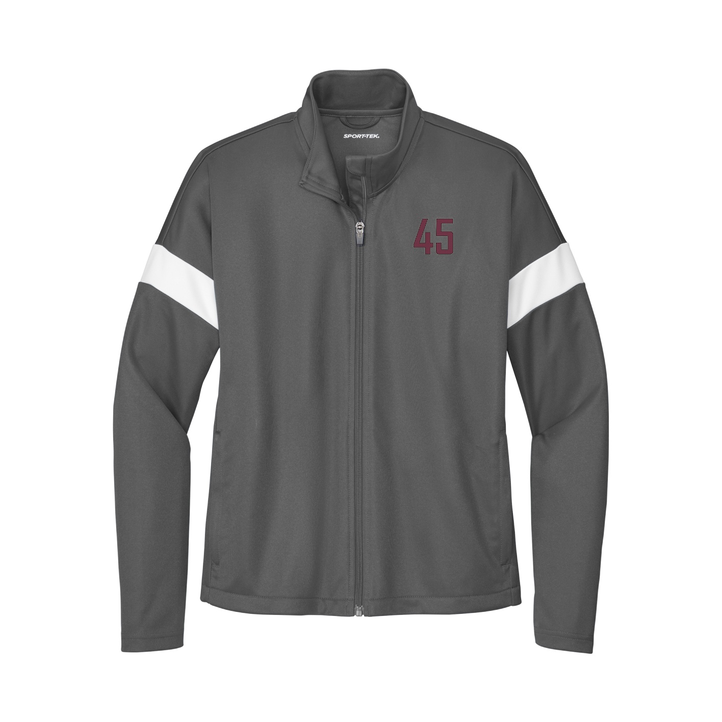 Womens Team Travel Full-Zip Jacket — Front Shirsy in Gray/White