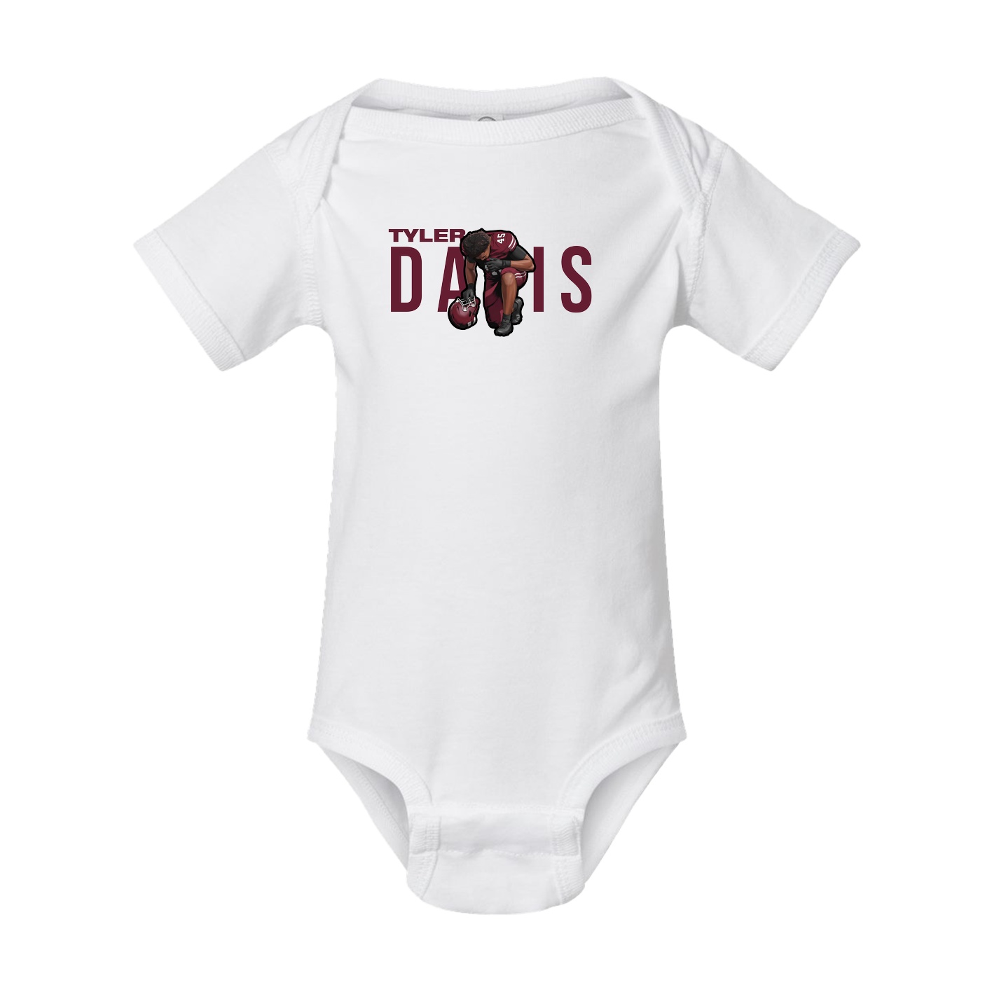 Baby Onesie — Player Name in White