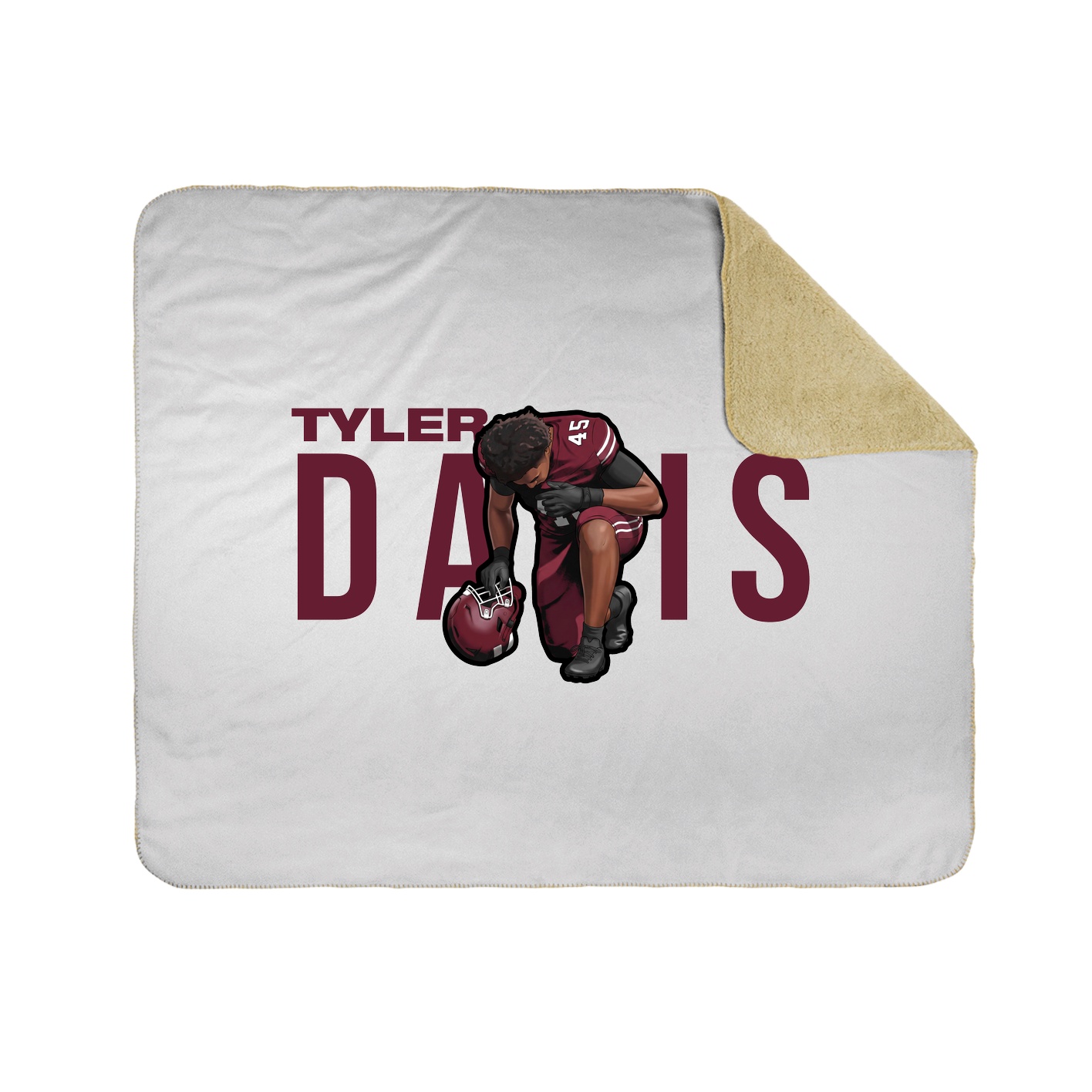 Throw Blanket — Player Name in White