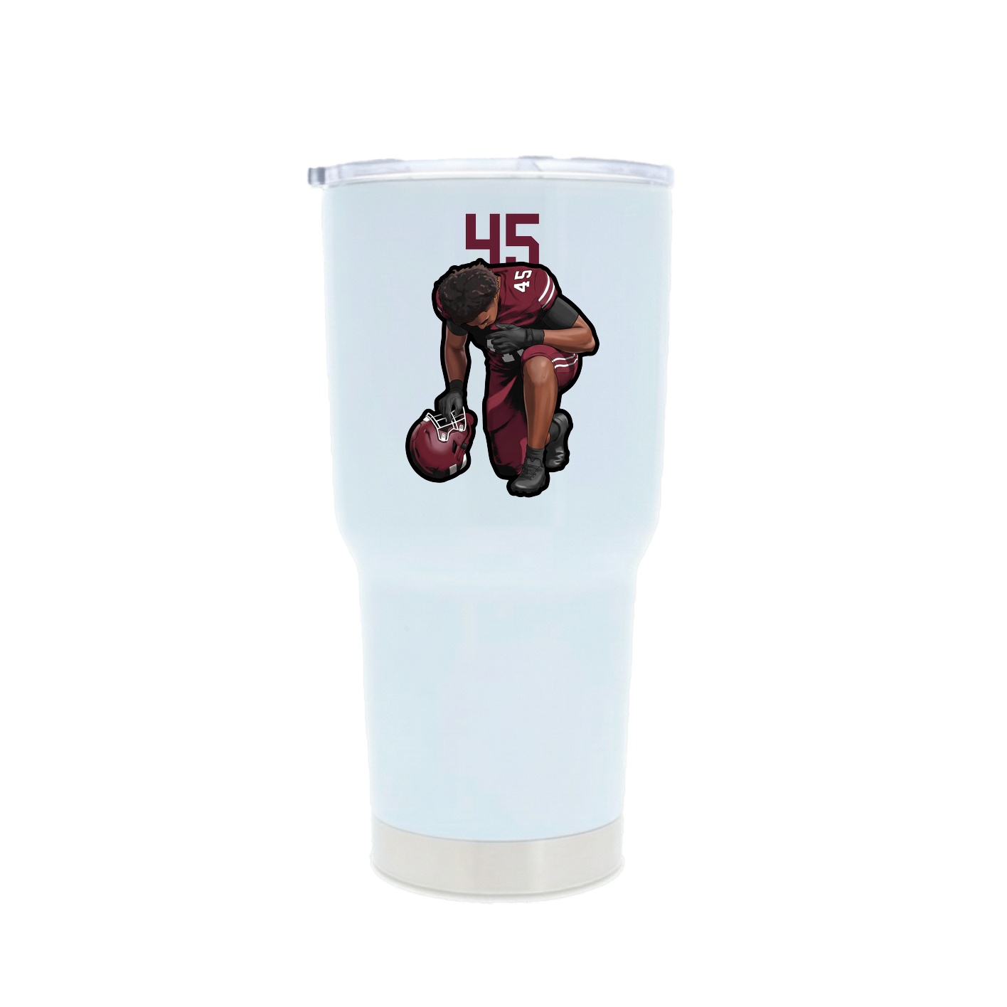 30oz Stainless Steel Tumbler — Number Top in White