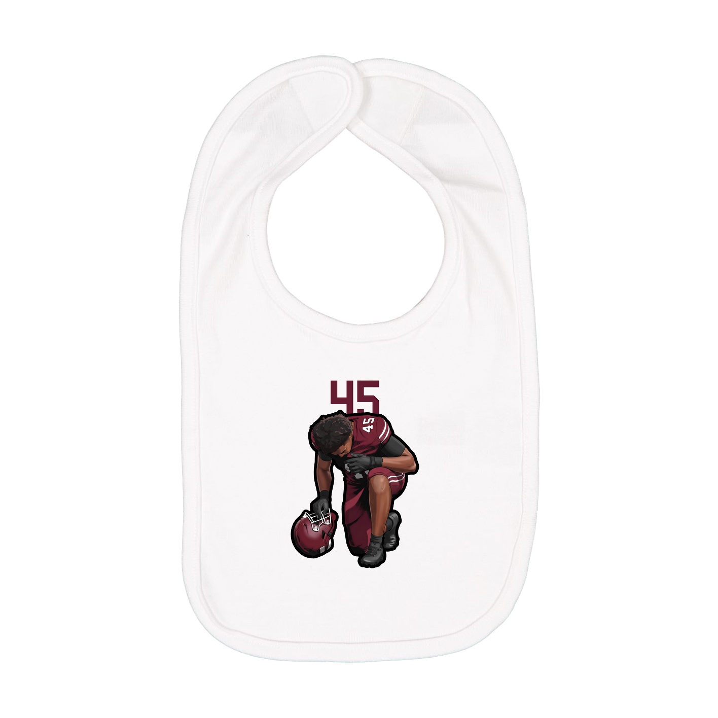 Infant Bib — Number Top in White