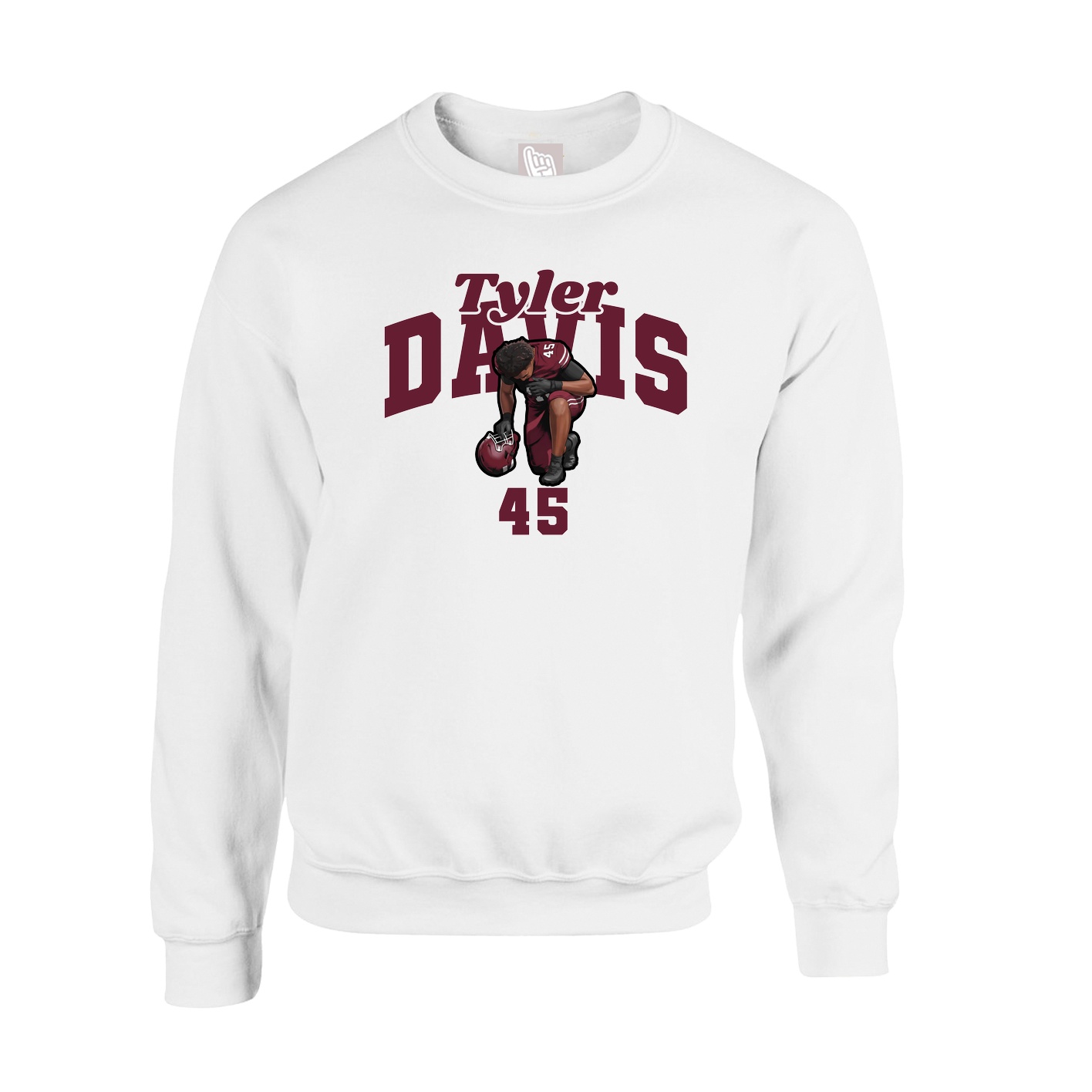 Fleece Crew — Signature Arch in White