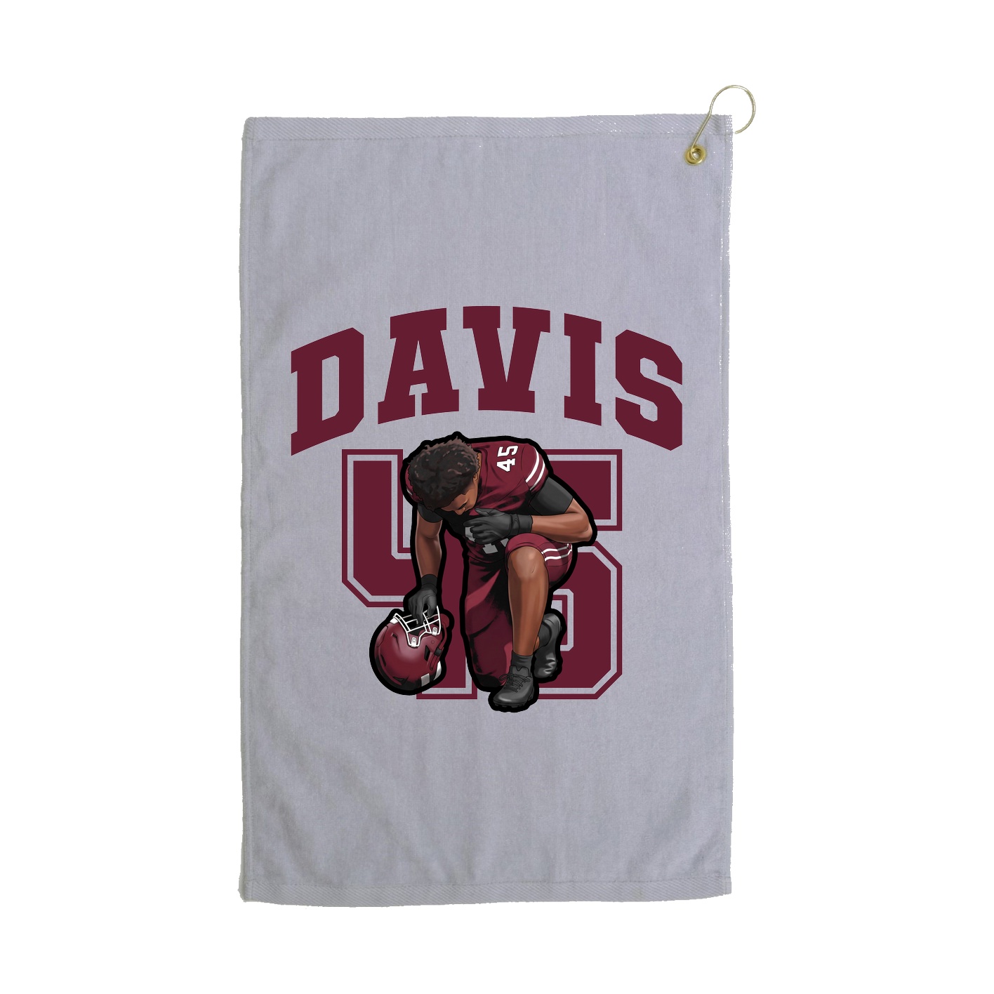 Golf Towel — Number in Grey